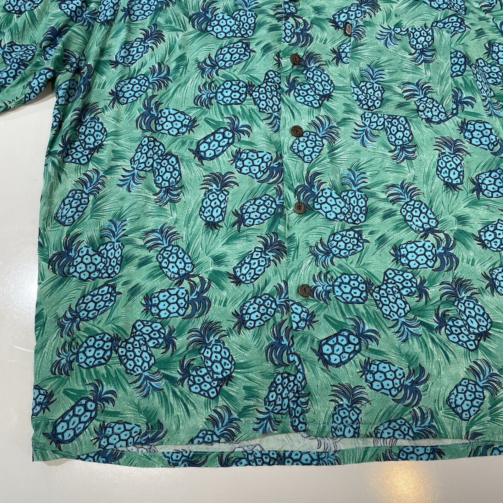 Pineapple Connection Pineapple Connection Men’s Hawaiian Shirt Blue Green Floral Size US L / EU 52-54 / 3 - 2 Thumbnail