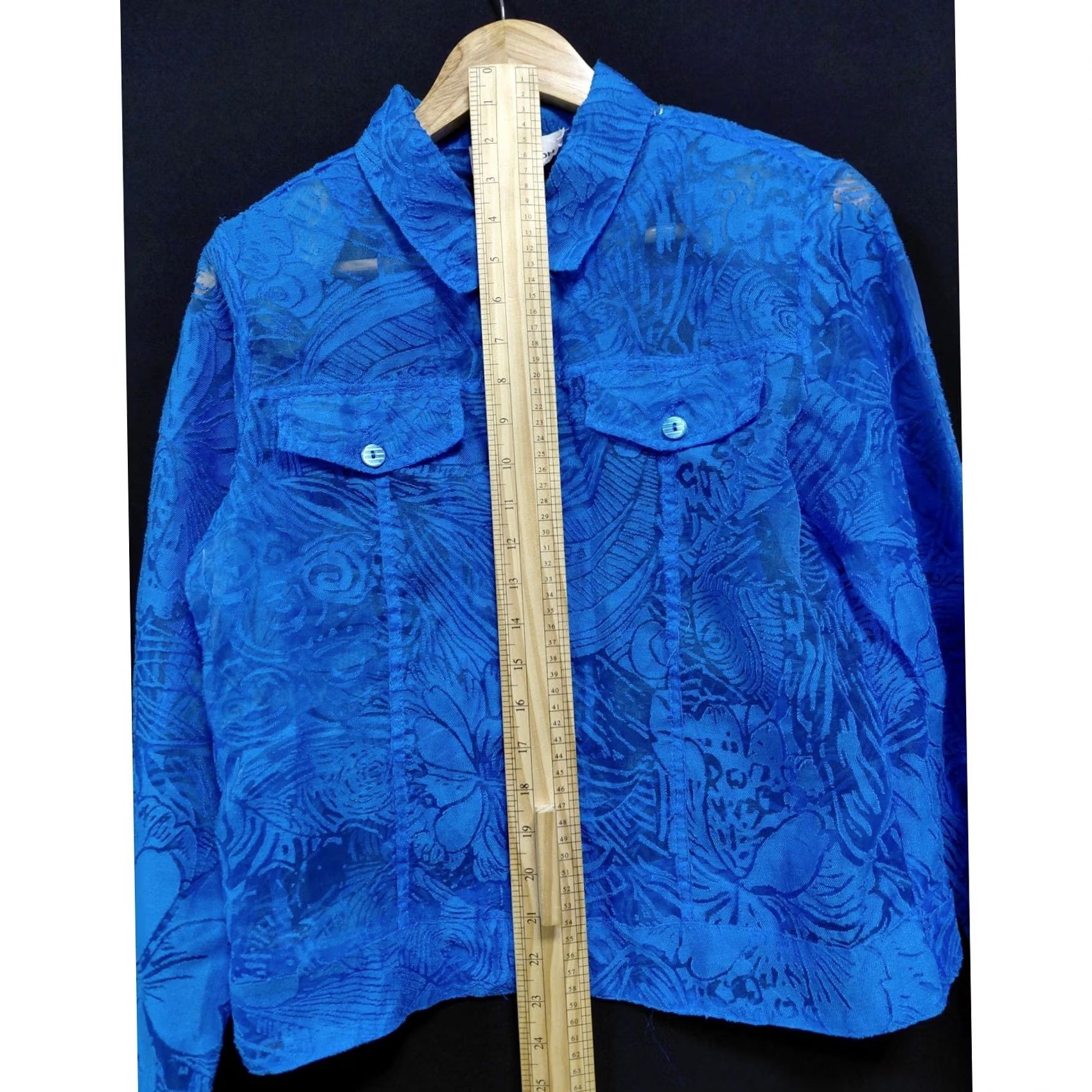 Vintage ERIN LONDON PETITE Blue Jacket Solid Long Sleeve Women PM Size M / US 6-8 / IT 42-44 - 6 Thumbnail