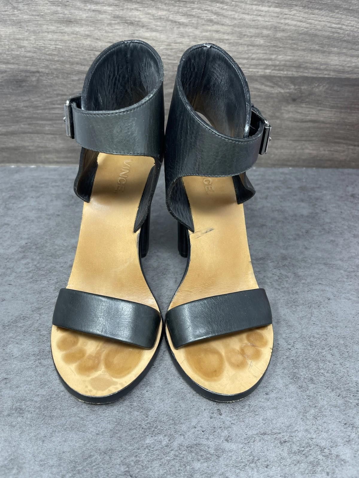 Vince Vince Shoes Womens Size 5 Nicole Black Leather Block Heel Size US 5 / IT 35 - 3 Thumbnail