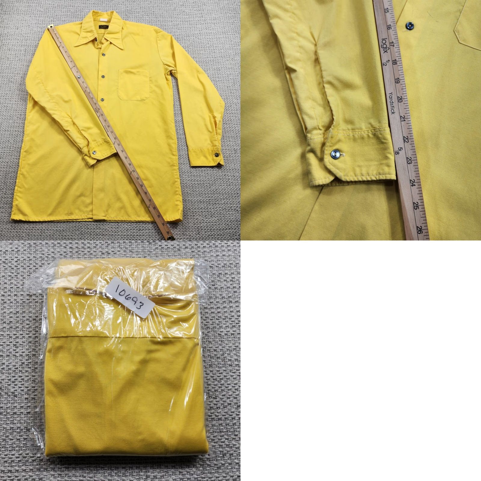Vintage VINTAGE King Fashion Shirt Mens Large Yellow Long Point Collar Button Up 70s Size US L / EU 52-54 / 3 - 9 Thumbnail
