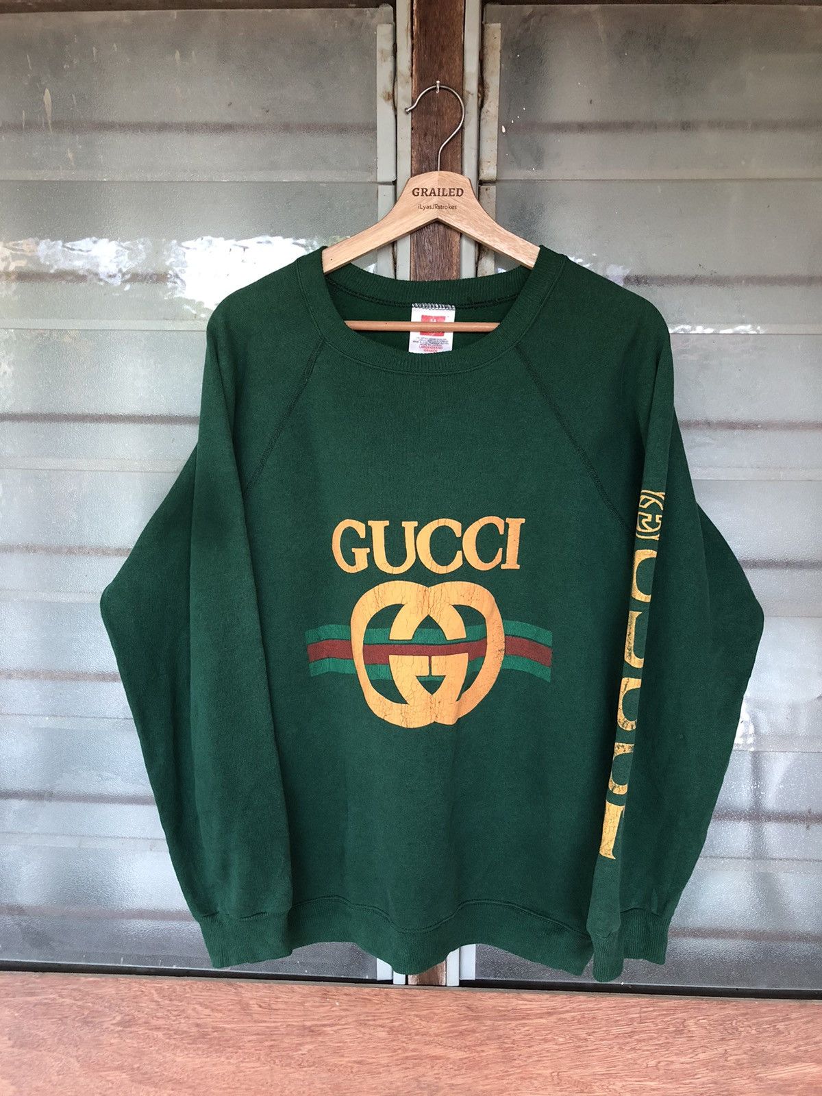 Vintage Vintage 90’s Gucci Bootleg Sweatshirt Size US L / EU 52-54 / 3 - 1 Thumbnail