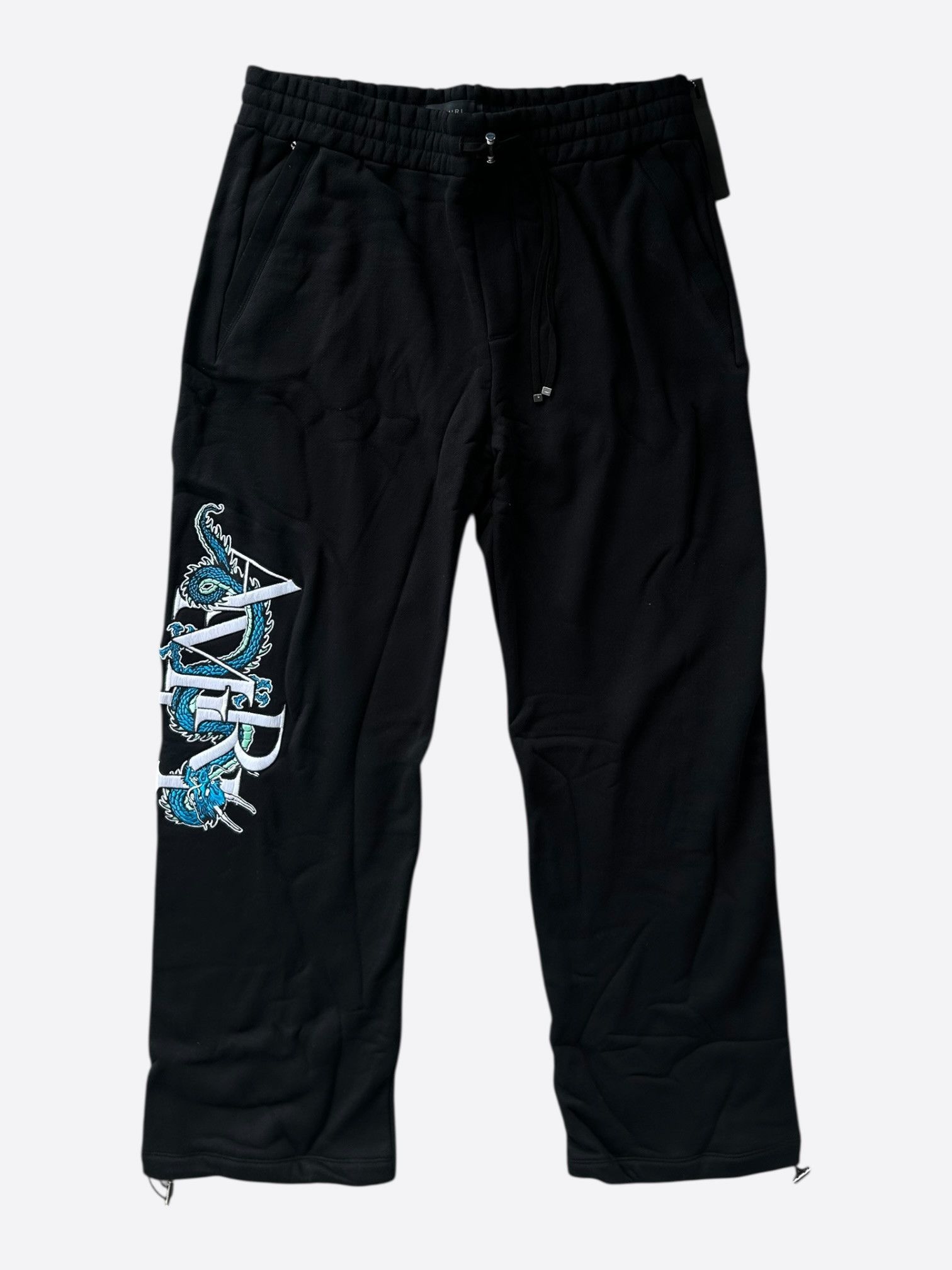 Amiri Amiri Black & White Embroidered Dragon Logo Sweatpants Size US 38 / EU 54 - 1 Thumbnail