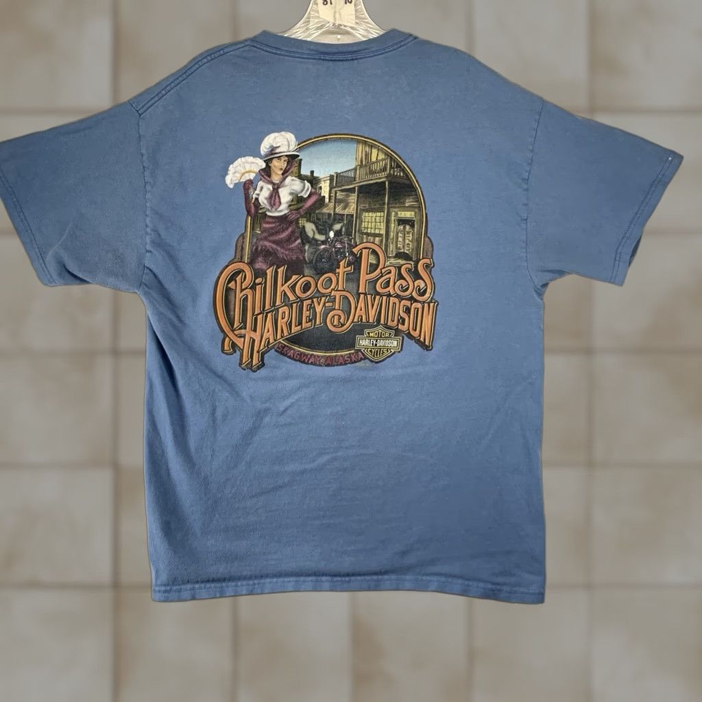 Harley Davidson VINTAGE Harley-Davidson Graphic T-Shirt Large Blue Double-Sided Biker Theme Mens 2006 Size US L / EU 52-54 / 3 - 1 Thumbnail