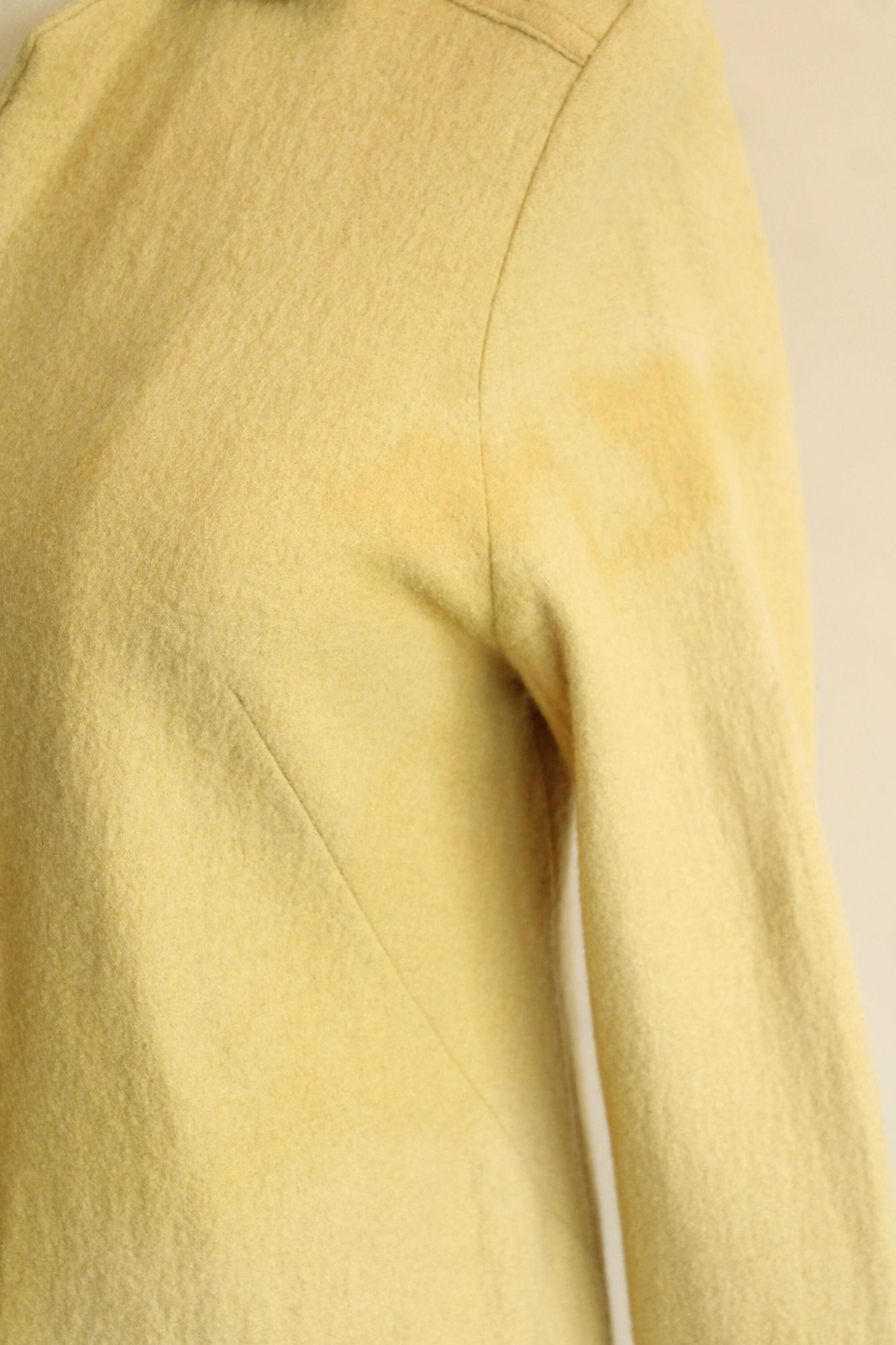 Vintage Vintage 1960s Coat Dress, Fred Roithschild Yellow Wool Size M / US 6-8 / IT 42-44 - 4 Thumbnail