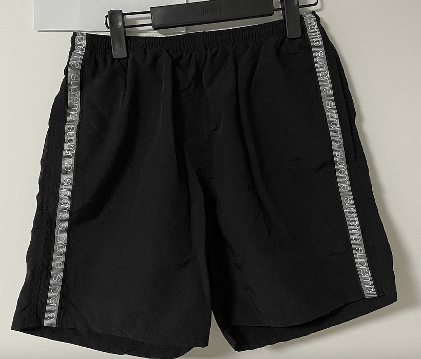 Supreme Supreme Tonal Taping Water Short Black SS18 | Grailed