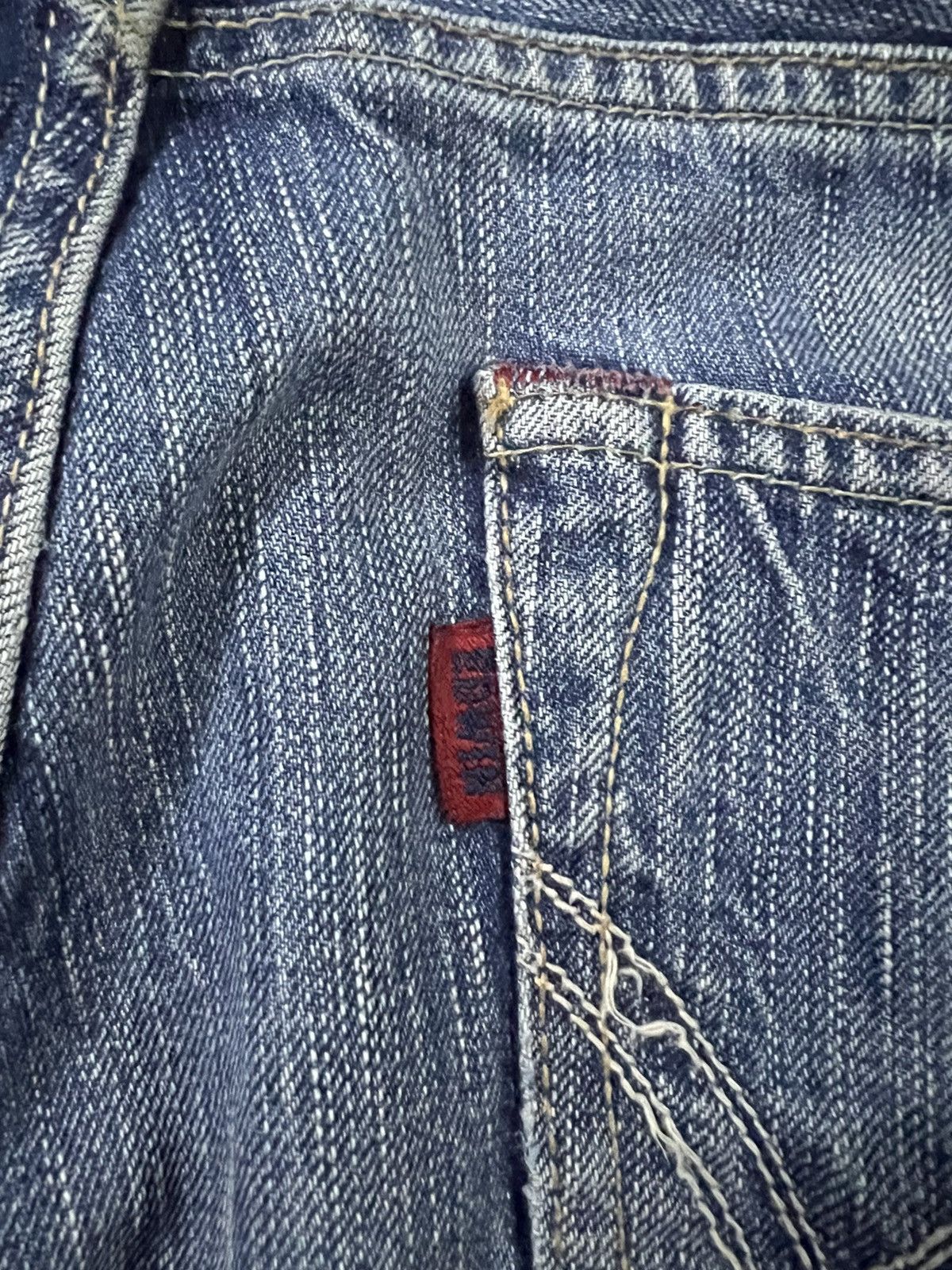 Edwin × If Six Was Nine × Le Grande Bleu (L.G.B.) 💥FLARE💥VINTAGE EDWIN 503 BLUE TRIP JEANS JAPAN Size US 31 - 12 Thumbnail