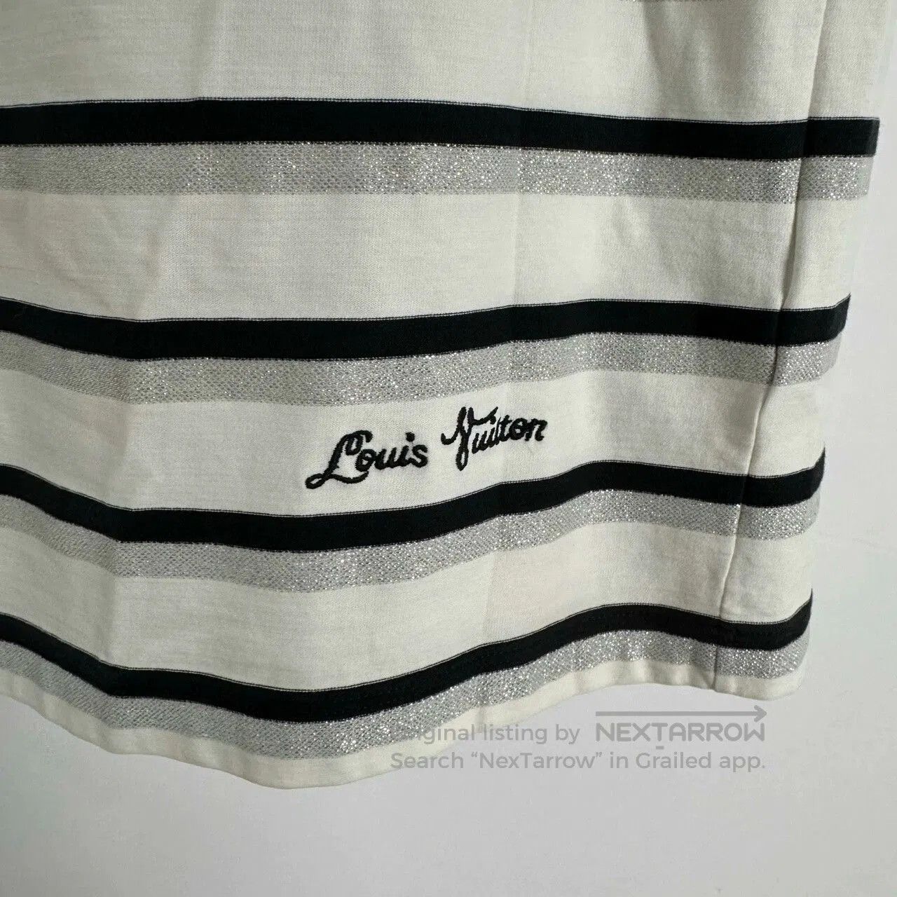 Louis Vuitton Louis Vuitton Striped Embroidered Logo T-Shirt. Size US S / EU 44-46 / 1 - 4 Thumbnail