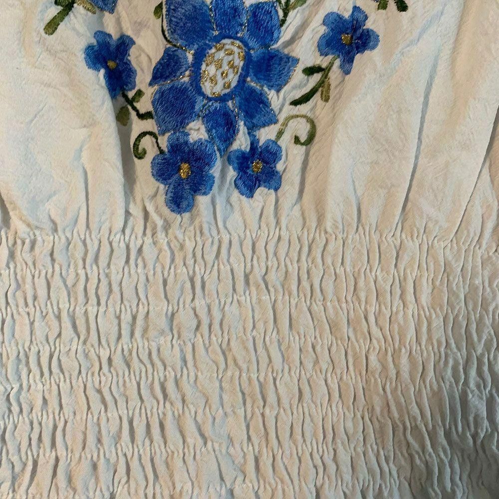 Designer Pre Owned White Hand Made Blouse M Size M / US 6-8 / IT 42-44 - 4 Thumbnail