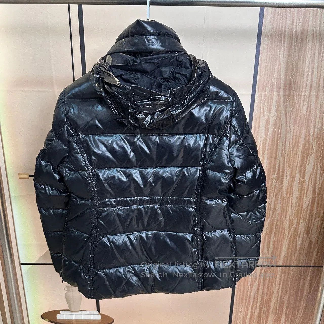 Moncler moncler black shiny hooded down jacket. Size US L / EU 52-54 / 3 - 2 Thumbnail