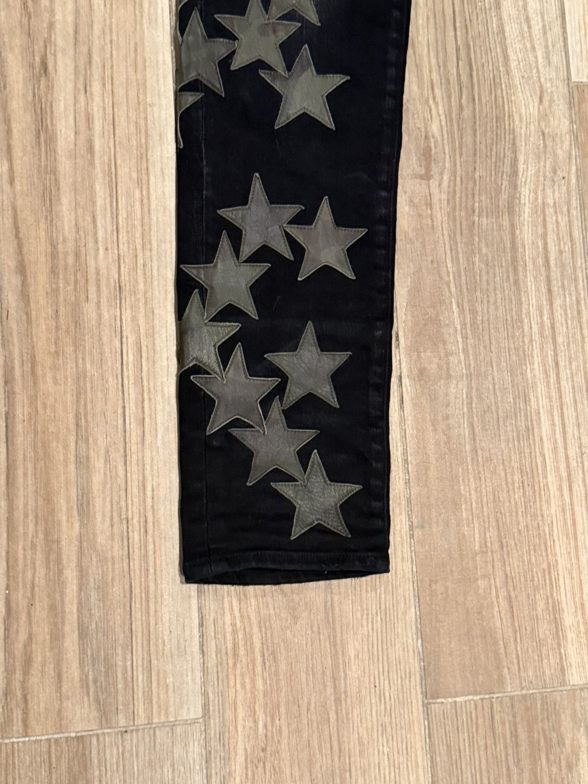 Amiri Amiri X Chemist Camo Leather Star Patch Blk Denim Jeans Size US 32 / EU 48 - 7 Thumbnail