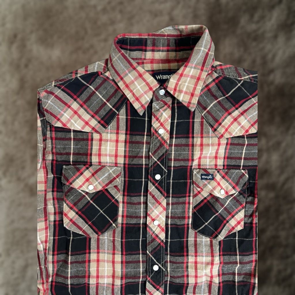 Wrangler VINTAGE Wrangler Plaid Pearl Snap Western Shirt Men’s XL 17 1/2 Black Tan Casual 90s Cowboy Western Men Size US XL / EU 56 / 4 - 1 Thumbnail