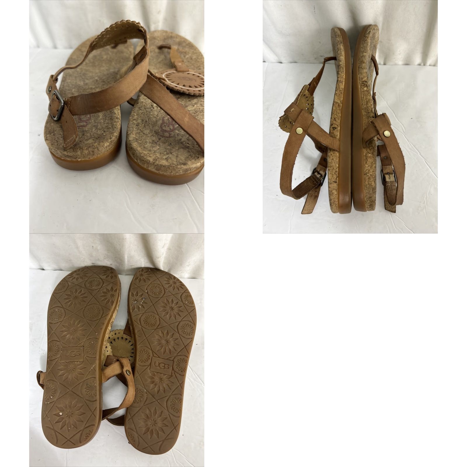 Ugg Ugg Aden II Womens Sandal T-Strap Buckle Leather Strappy 9.5 Brown Almond Size US 8 / IT 38 - 8 Thumbnail