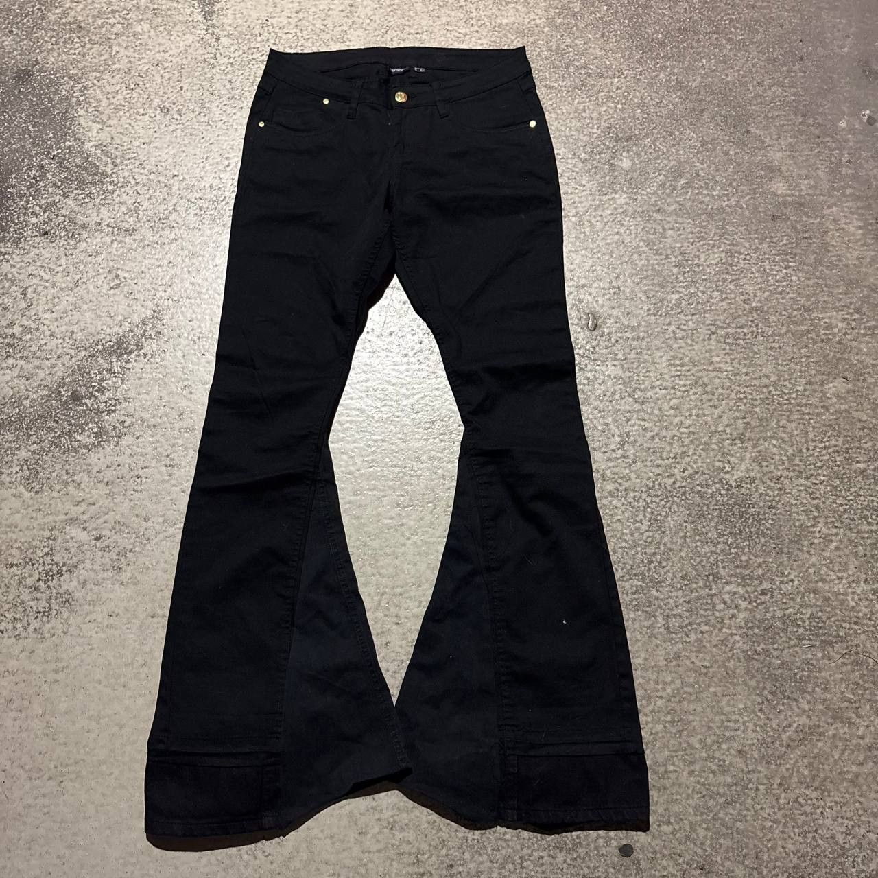 Japanese Brand Custom Black Baggy Distressed Jeans Painted Wide Leg Size US 31 - 1 Thumbnail