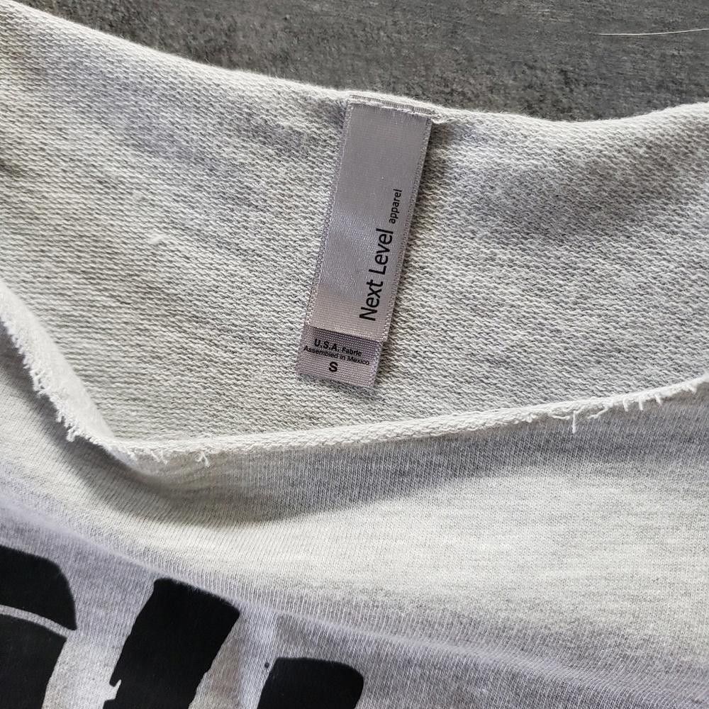 Next Level Apparel Grey Thug Wife NLA Cropped Sweater Long Sleeve Size S / US 4 / IT 40 - 3 Thumbnail