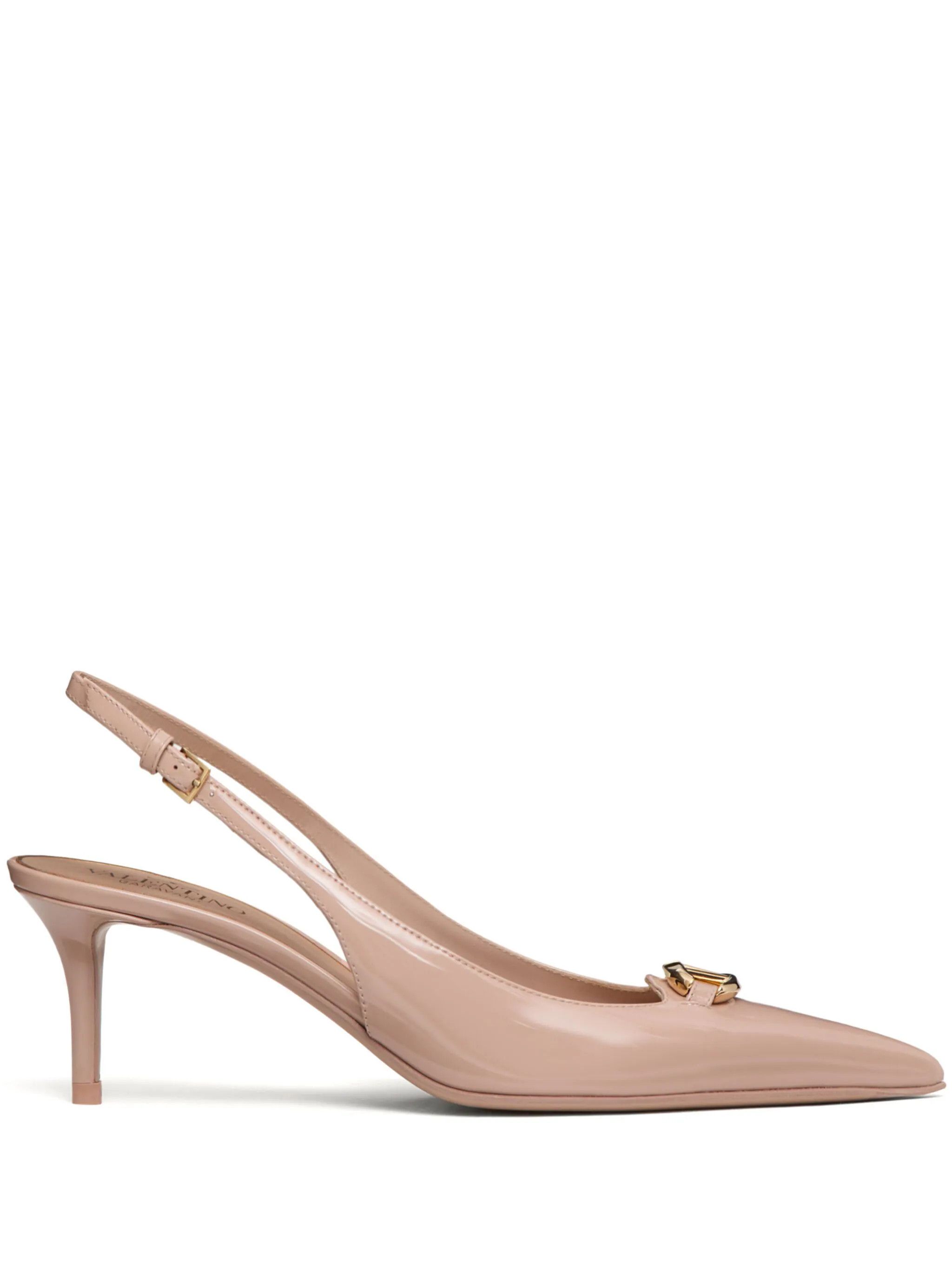 Valentino o1s22i1n0924 Slingback Vlogo Decollete Pumps in Neutro Size US 9 / IT 39 - 1 Thumbnail