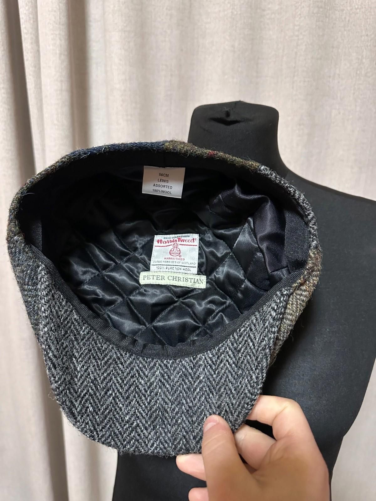 Harris Tweed Harris Tweed Patchwork Baker Boy Cap Wool Size ONE SIZE - 5 Thumbnail