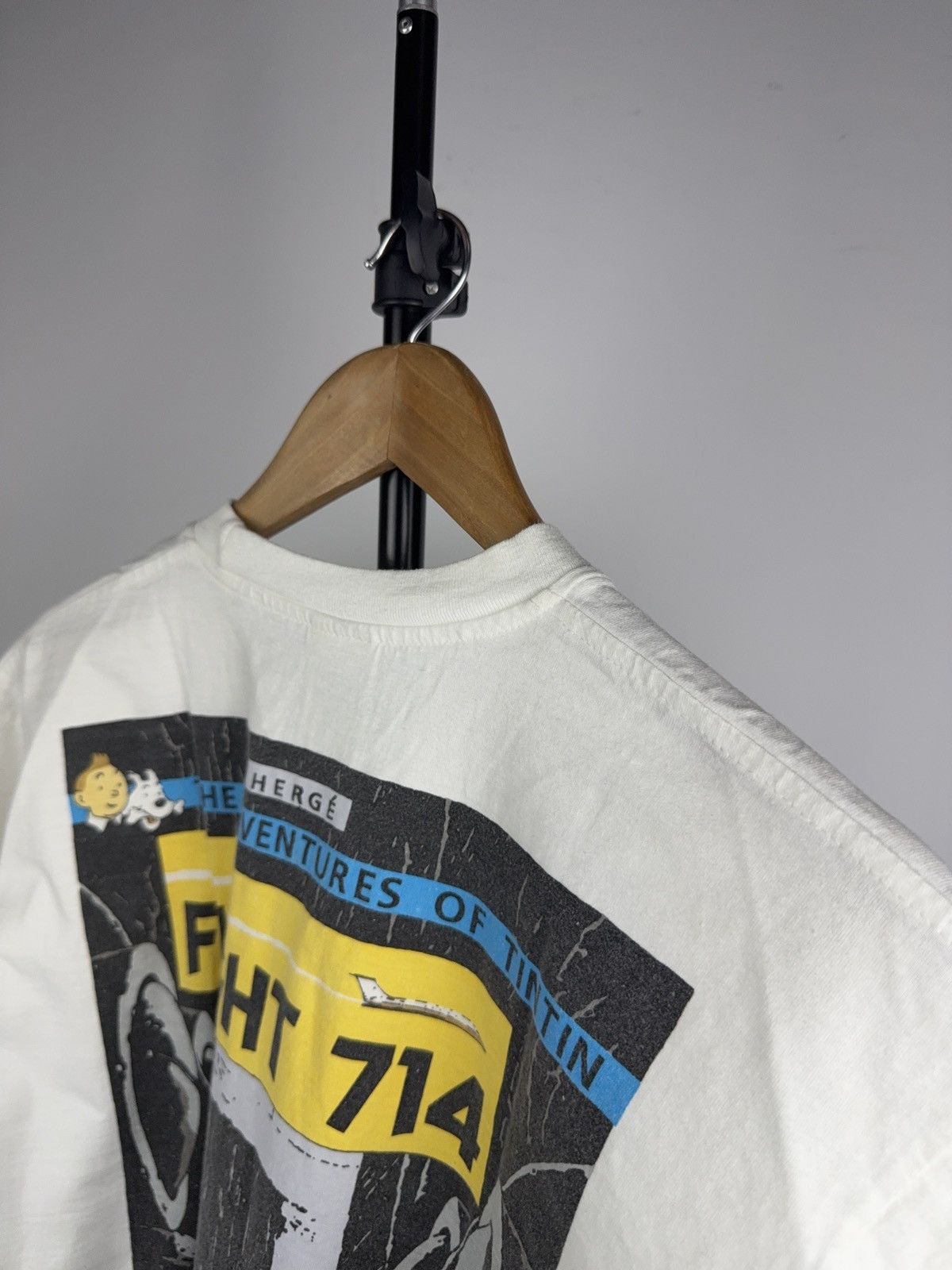 Vintage 00s Vintage Tintin Flight 714 Graphic Tee Y2K Cartoon Rare M Size US M / EU 48-50 / 2 - 18 Thumbnail