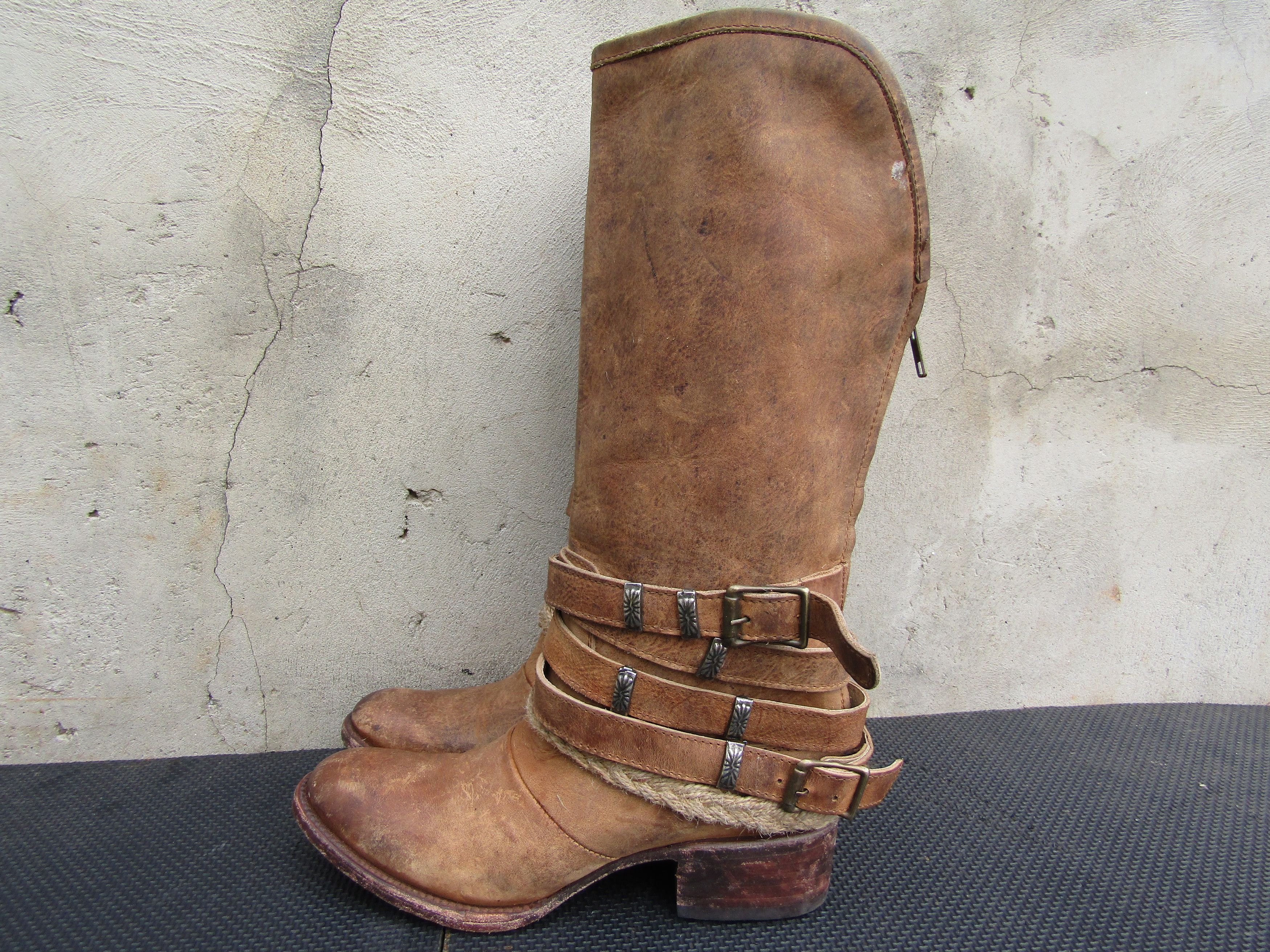 FREEBIRD Freebird By Steven Drove Distressed Brown Leather Harness Size US 7 / IT 37 - 6 Thumbnail
