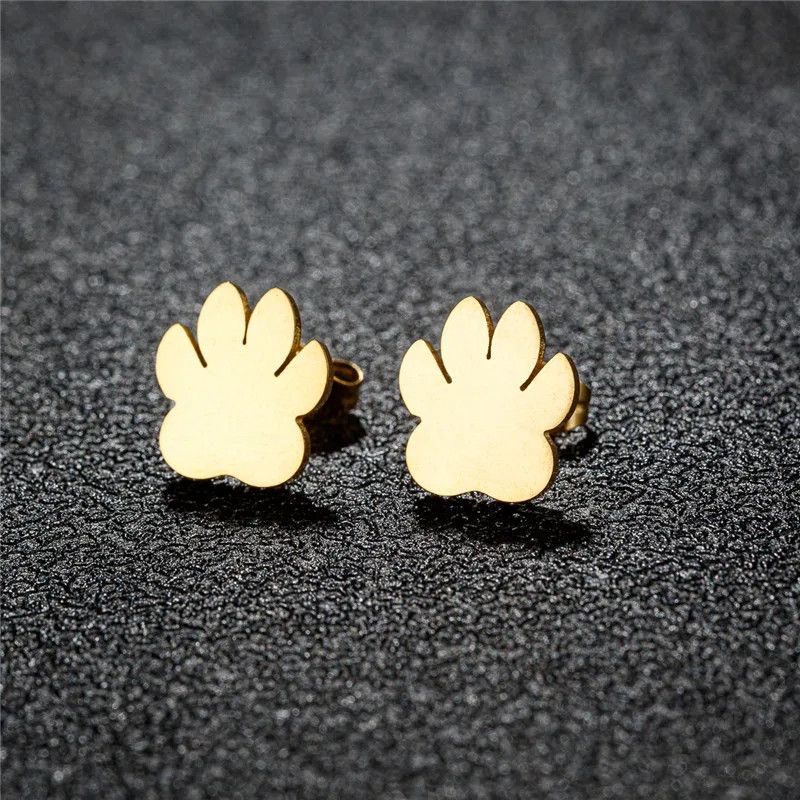 Jewelry Bear Paw Mini Stud Earrings Charm Earring Gift Size ONE SIZE - 2 Thumbnail