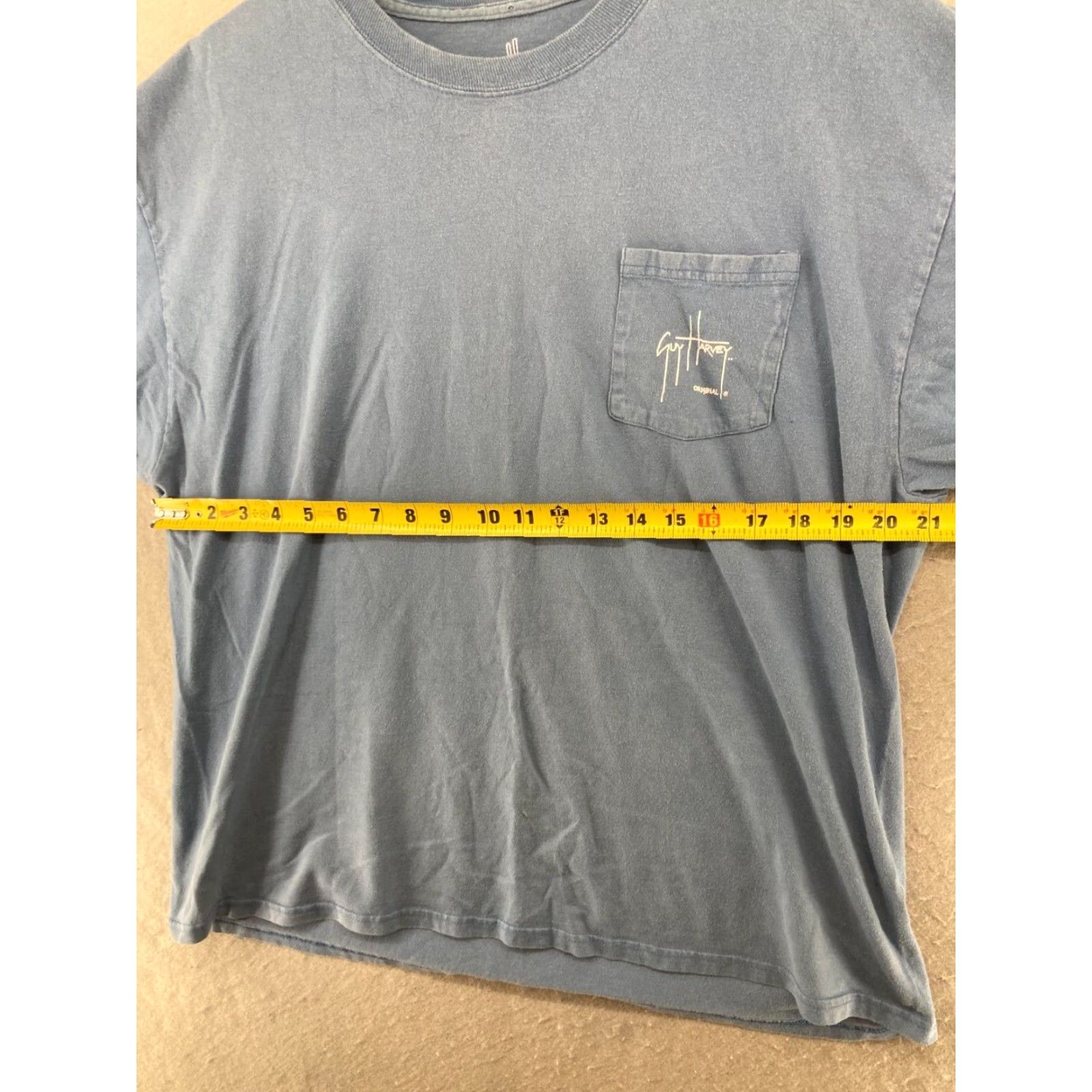 Guy Harvey Guy Harvey T Shirt Mens XL Blue Water Sword Fish Pocket Faded Beach Outdoors Size US XL / EU 56 / 4 - 3 Thumbnail