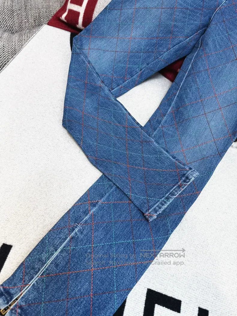 Chanel Chanel 17A Metropolitan Blue Diamond Plaid Narrow Leg Pant Size 26" / US 2 / IT 38 - 3 Thumbnail