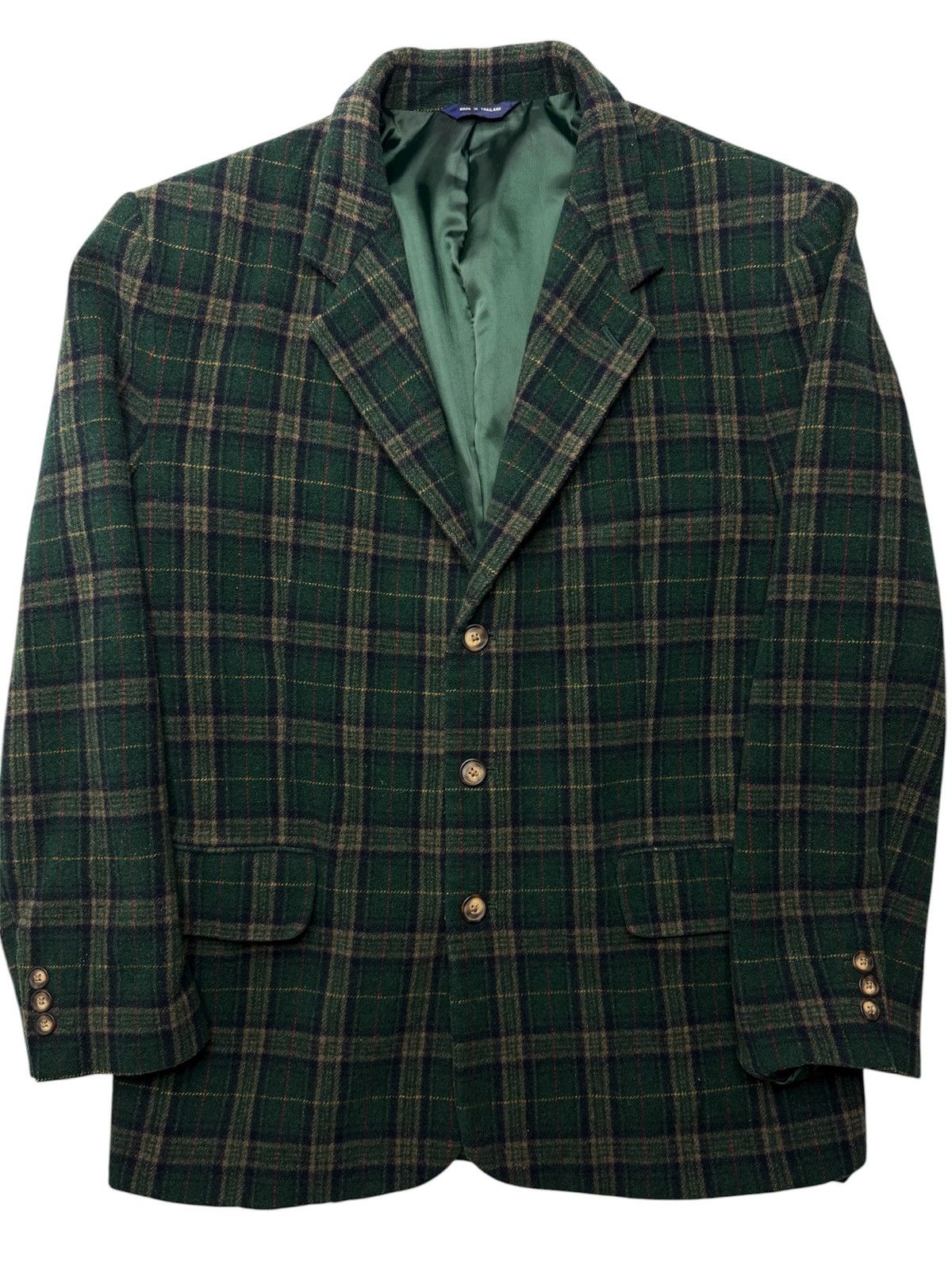 Gap Vintage Mens GAP Plaid Wool Blazer Size 44R - 2 Thumbnail