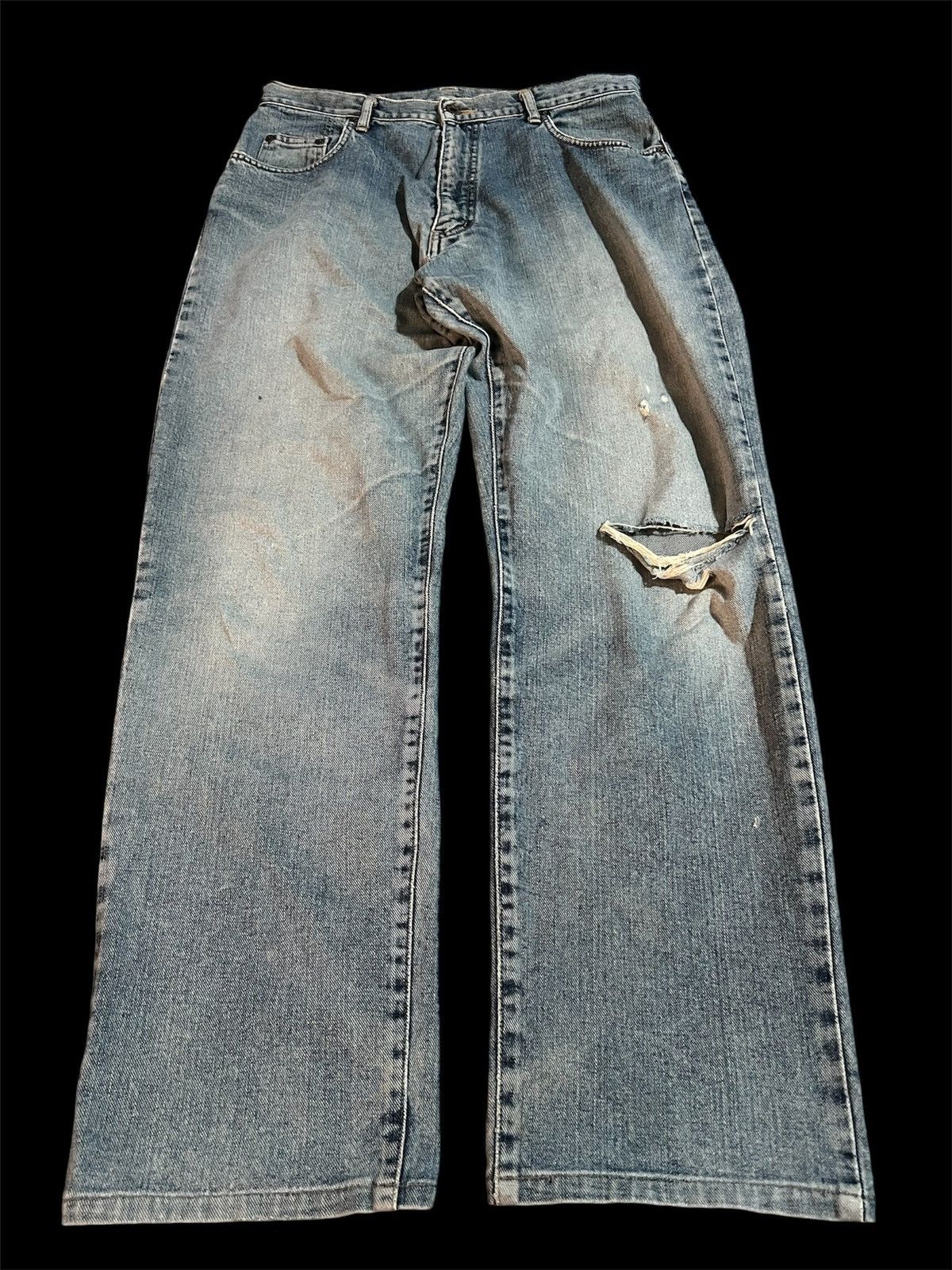 Edwin × If Six Was Nine 💥Baggy💥Vintage 90’s Edwin Distressed Jeans Light Wash Size US 31 - 1 Thumbnail