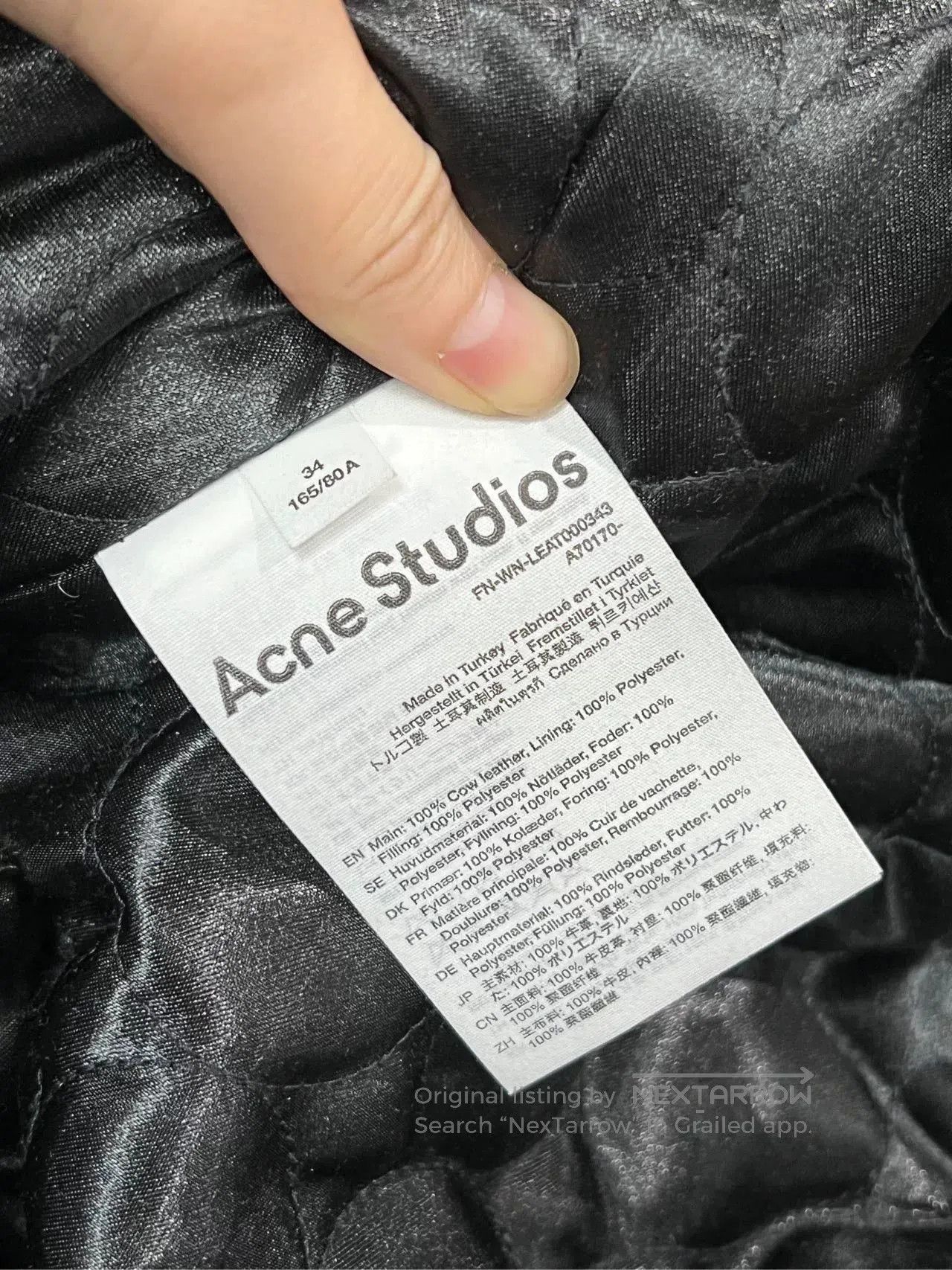 Acne Studios black distressed leather jacket by Acne Studios. Size US XS / EU 42 / 0 - 6 Thumbnail