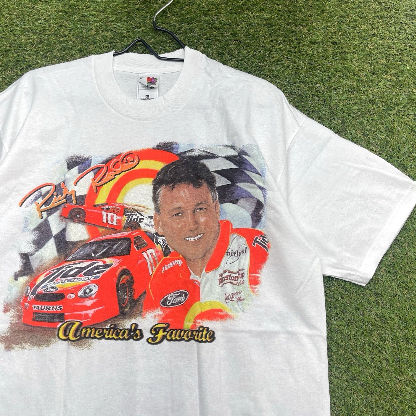 Fruit Of The Loom Ricky Rudd NASCAR Shirt Mens XL Driver 90s Tide White Cotton Graphic Tee Mens XL 1990s Sportswear NASCAR Mens Size US XL / EU 56 / 4 - 3 Thumbnail