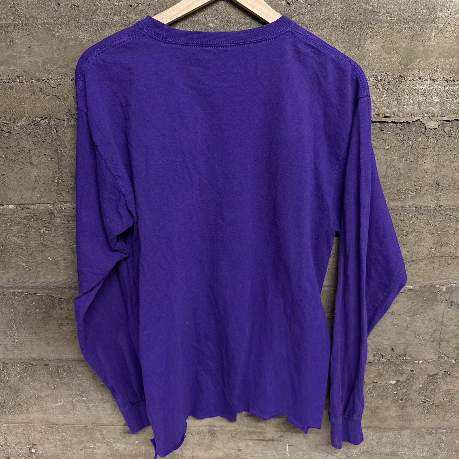 Paul & Shark Vintage Y2K Shaq Lakers Long Sleeve Shirt Purple Tee Large Size US L / EU 52-54 / 3 - 3 Thumbnail
