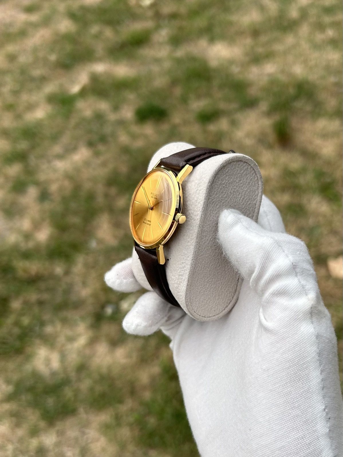 Vintage Vintage Watch Poljot De Luxe Gold USSR Mechanical 1980s Size ONE SIZE - 7 Thumbnail