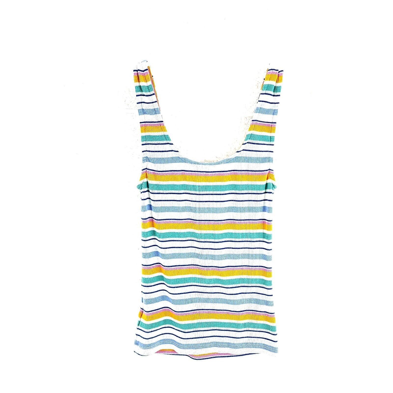 Aeropostale Aeropostale XS White Orange Green Blue Striped Tank Top 1/4 Size XS / US 0-2 / IT 36-38 - 3 Thumbnail