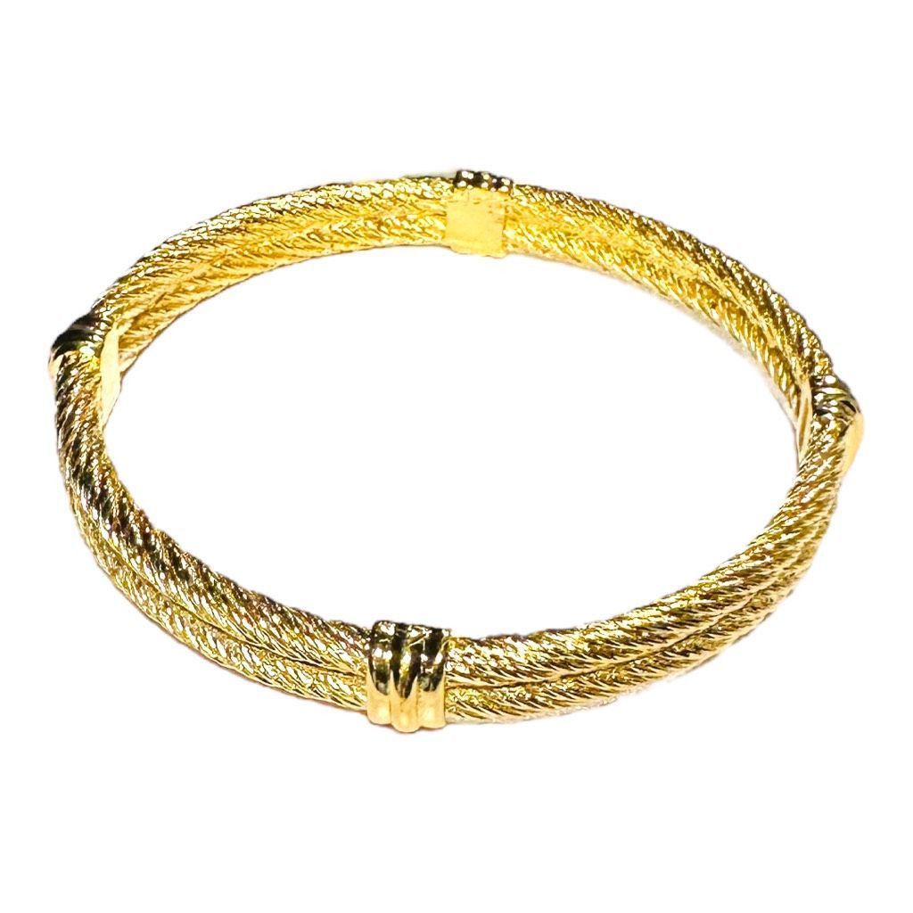 Christian Dior Monsieur CHRISTIAN DIOR Vintage Twisted Double Cable Rope 18k Gold Pl Size ONE SIZE - 1 Thumbnail
