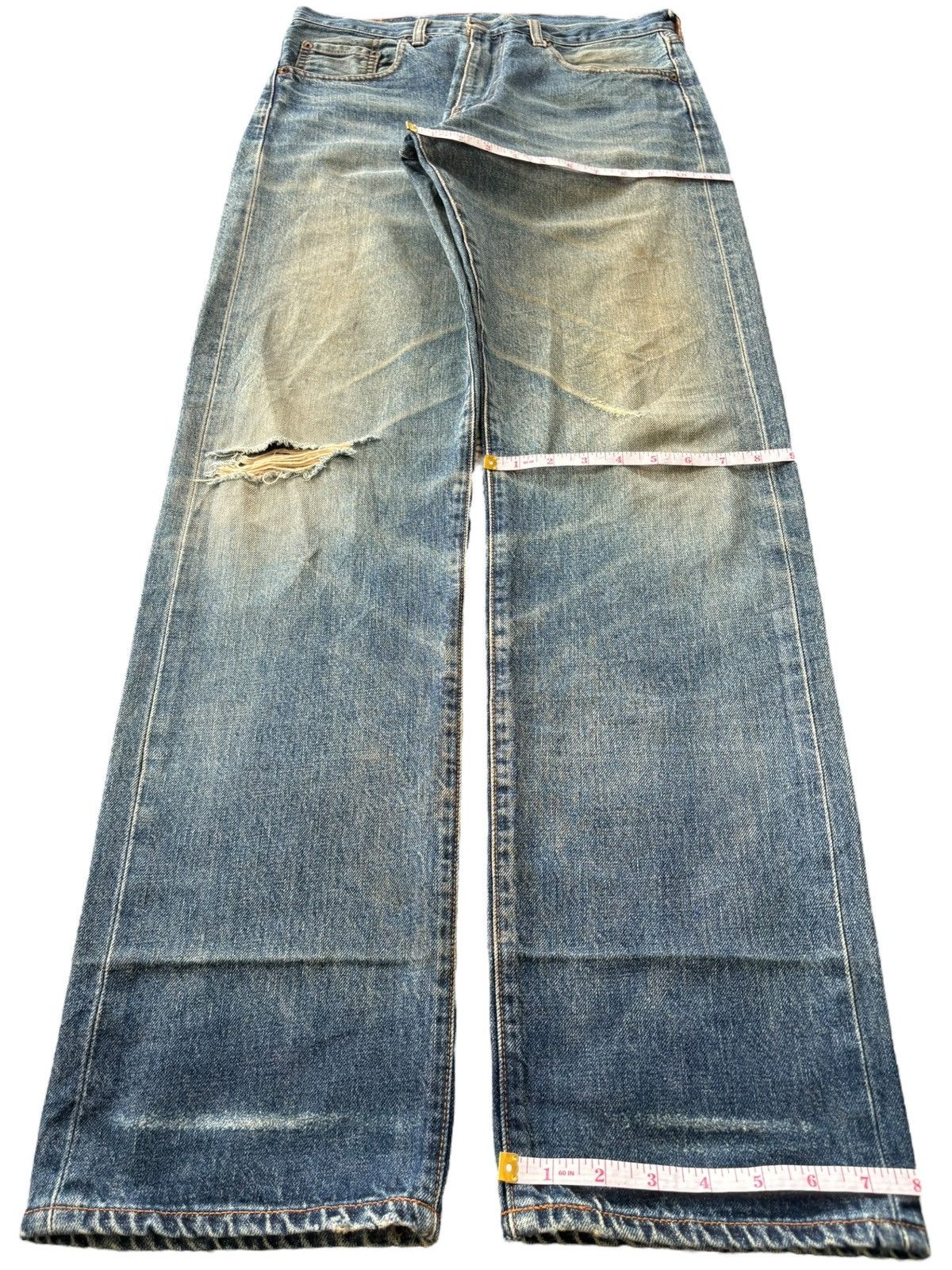 Levi's Vintage 80s Levis 502 Big E Selvedge Mud Wash Baggy Jeans Size US 32 / EU 48 - 14 Thumbnail