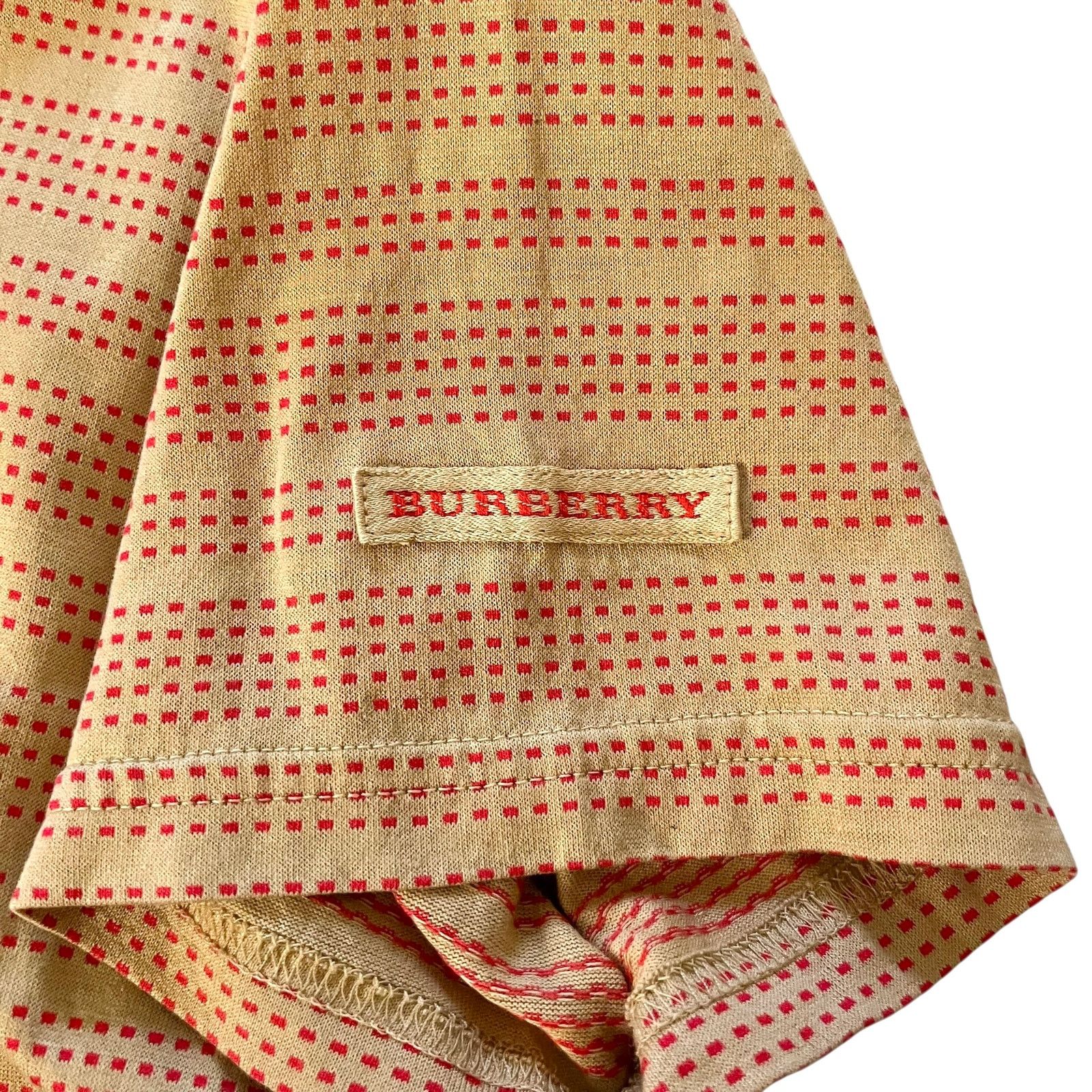 Burberry × Vintage Burberry Golf Vintage Camel Cotton Red Stripe Polo T-Shirt Size M / US 6-8 / IT 42-44 - 9 Thumbnail