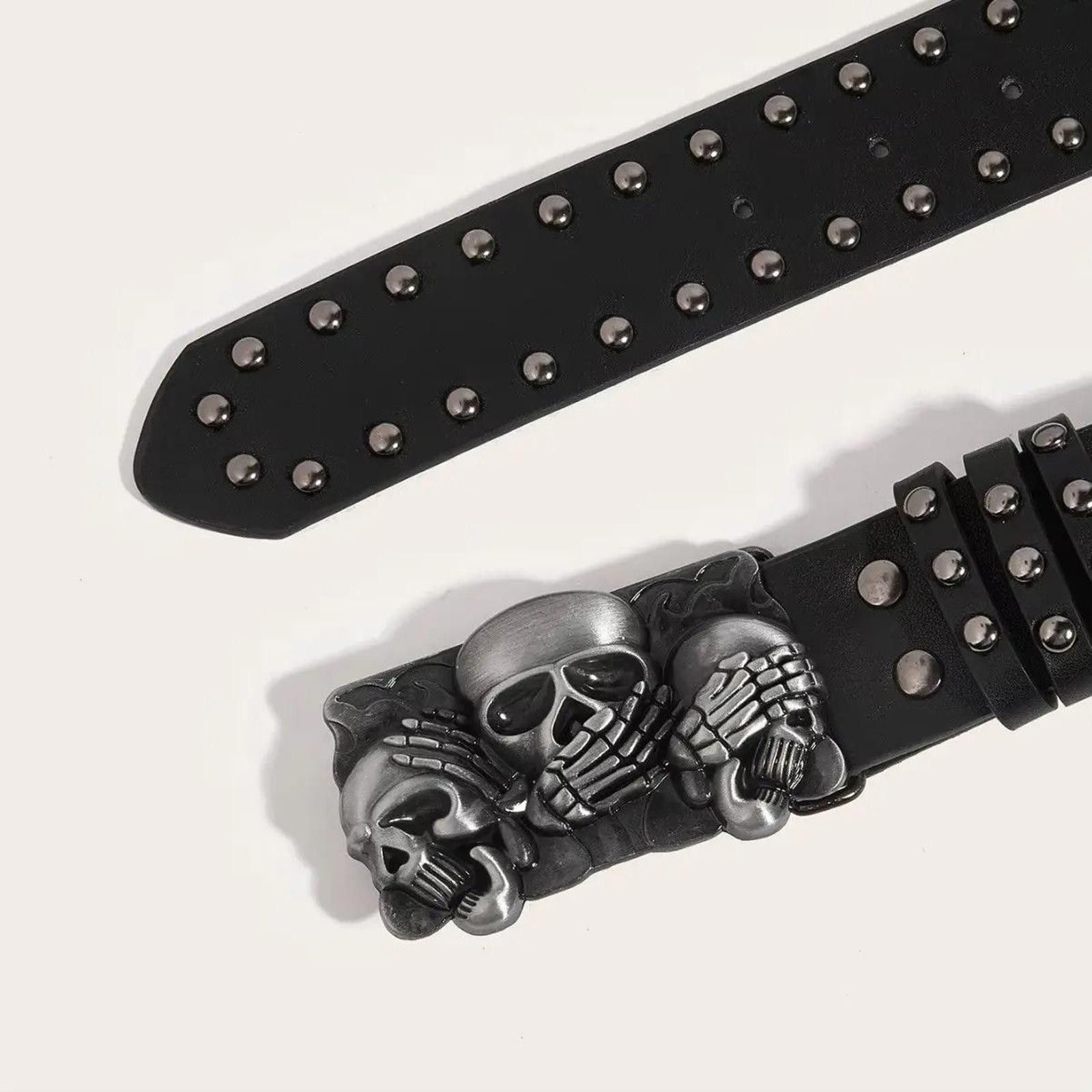 Japanese Brand Skull Rivet Belts Size ONE SIZE - 3 Thumbnail