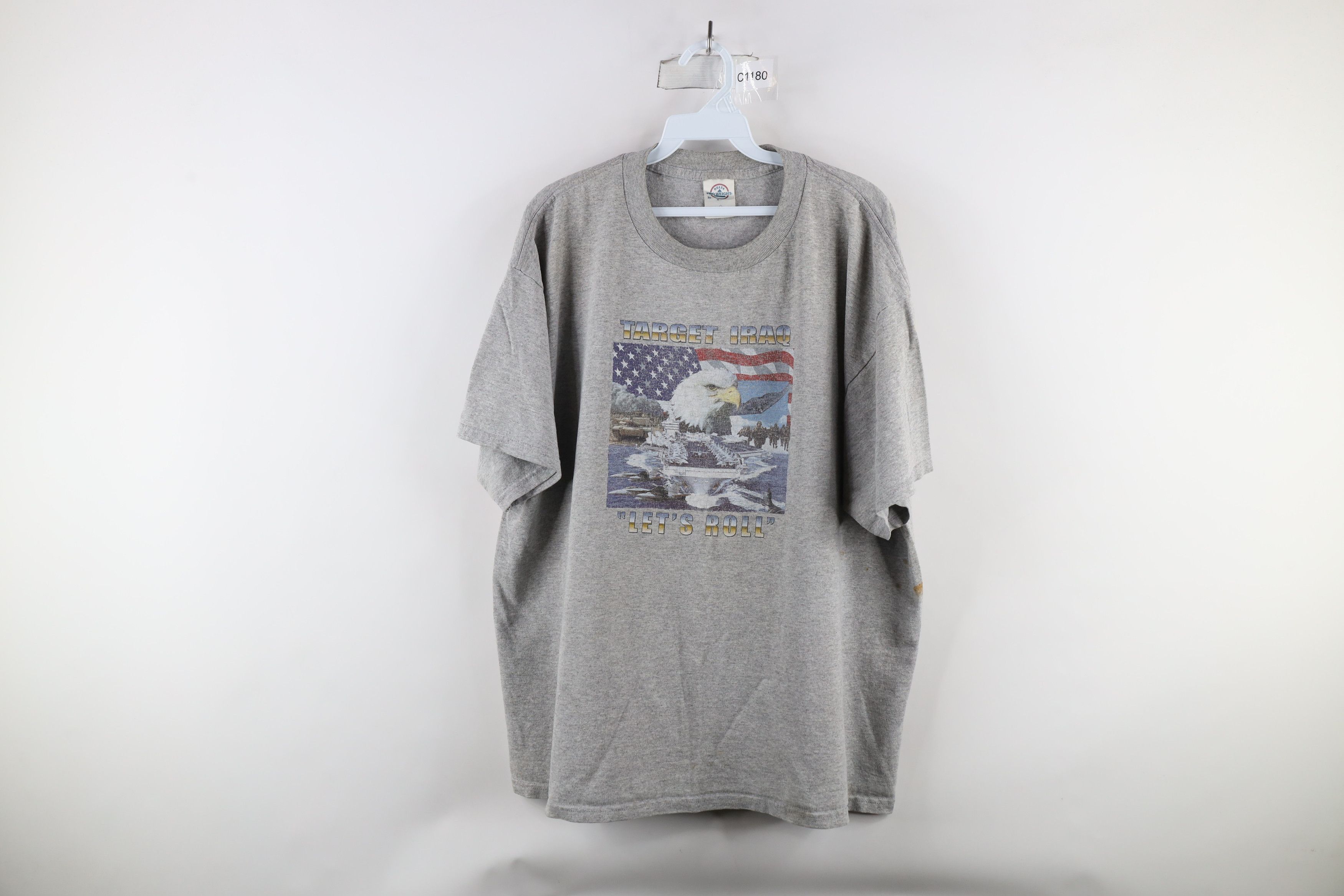 Vintage Vintage Y2K Spell Out Target Iraq Lets Roll Military T-Shirt Size US XL / EU 56 / 4 - 1 Thumbnail