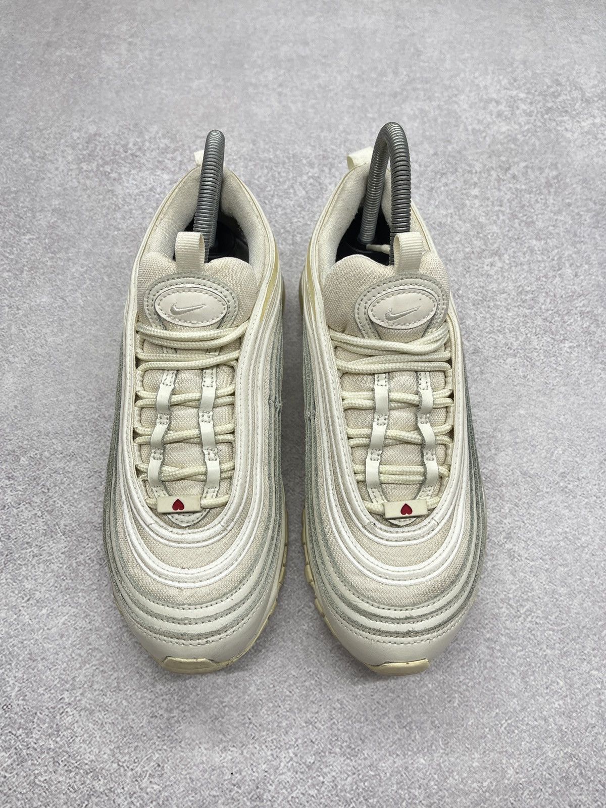 Nike Women Nike Air Max 97 Triple White Sneakers Love Heart Size US 7 / IT 37 - 4 Thumbnail