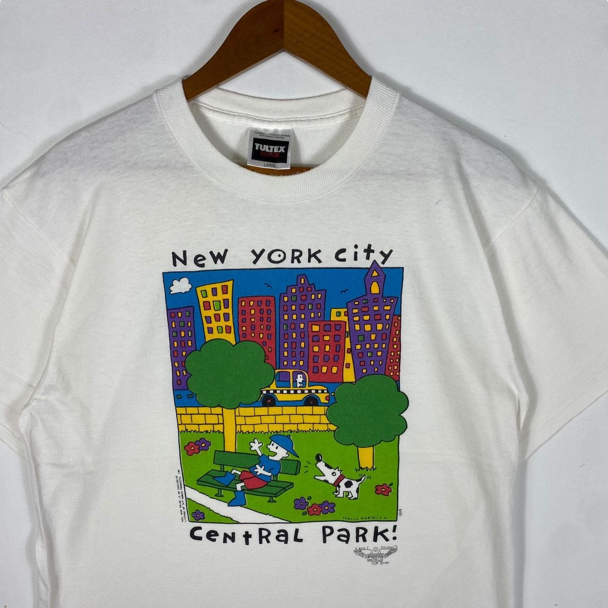 Vintage Vintage 90's NEW YORK CITY Central Park Graphic Tee Shirt Size US L / EU 52-54 / 3 - 2 Thumbnail