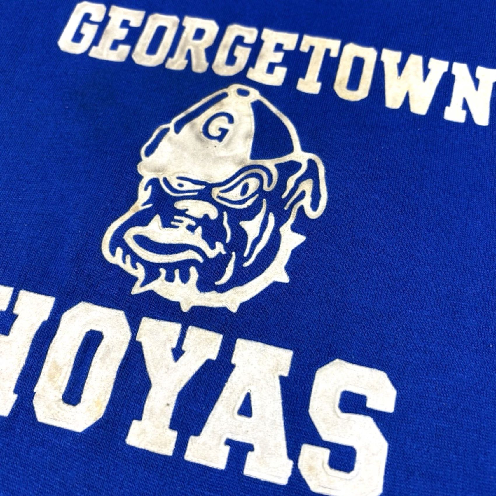 Vintage VINTAGE Georgetown Hoyas Sweatshirt Flock Print Pullover University College Sweatshirt Blue L Mens Size US L / EU 52-54 / 3 - 5 Thumbnail