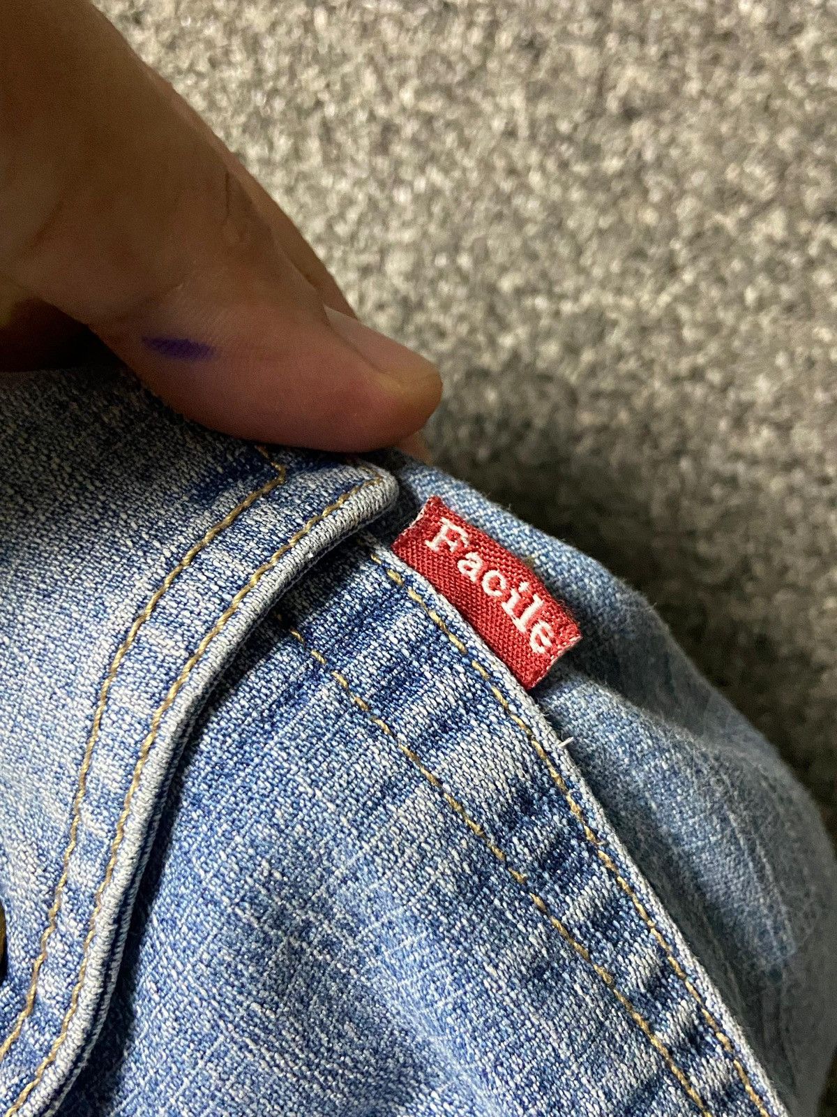 Japanese Brand Vintage FRACILE Wide Leg Jeans with Front Seams (161) Size US 29 - 3 Thumbnail