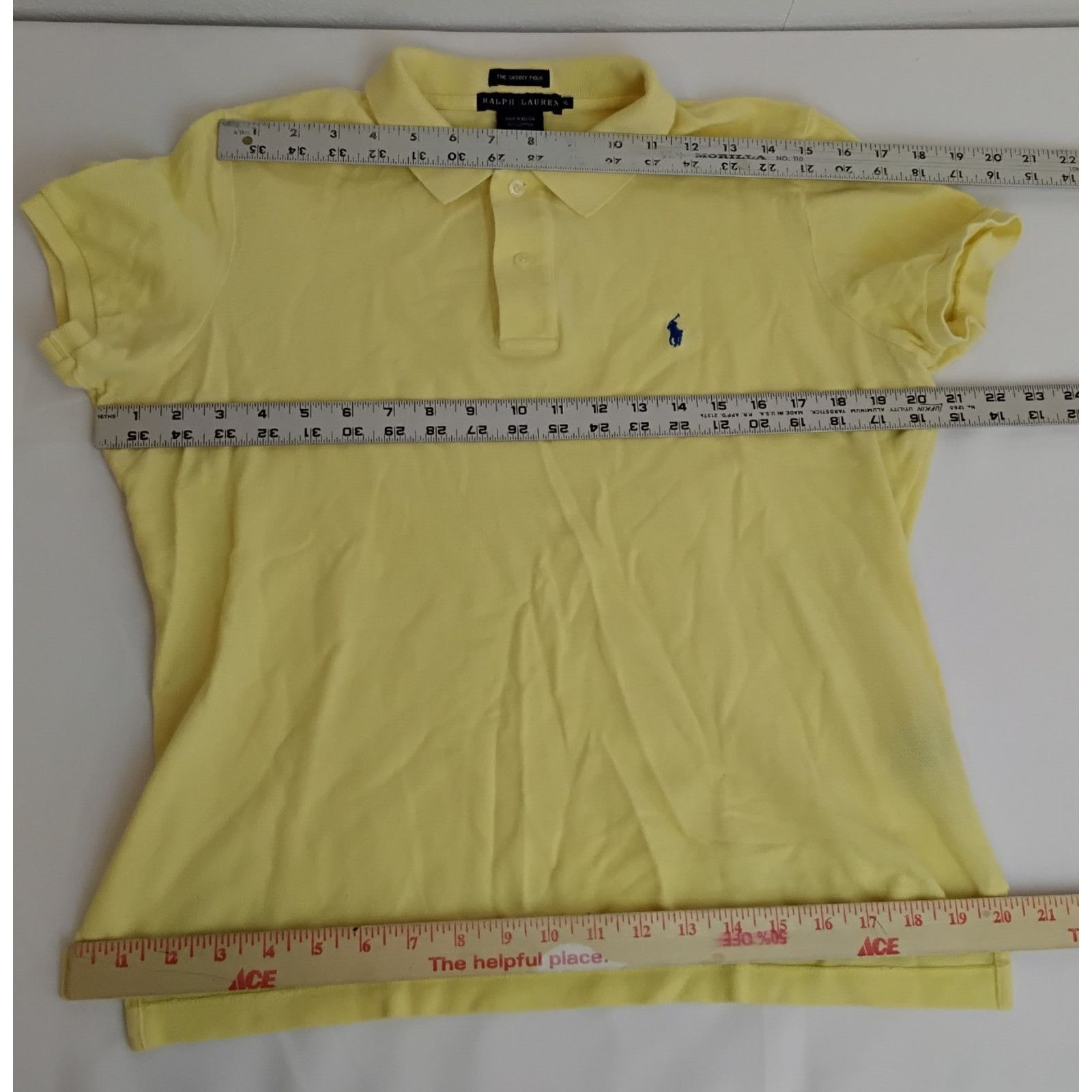 Ralph Lauren Ralph Lauren The Skinny Polo Women's XL Butter Yellow Cotton Size XL / US 12-14 / IT 48-50 - 7 Thumbnail