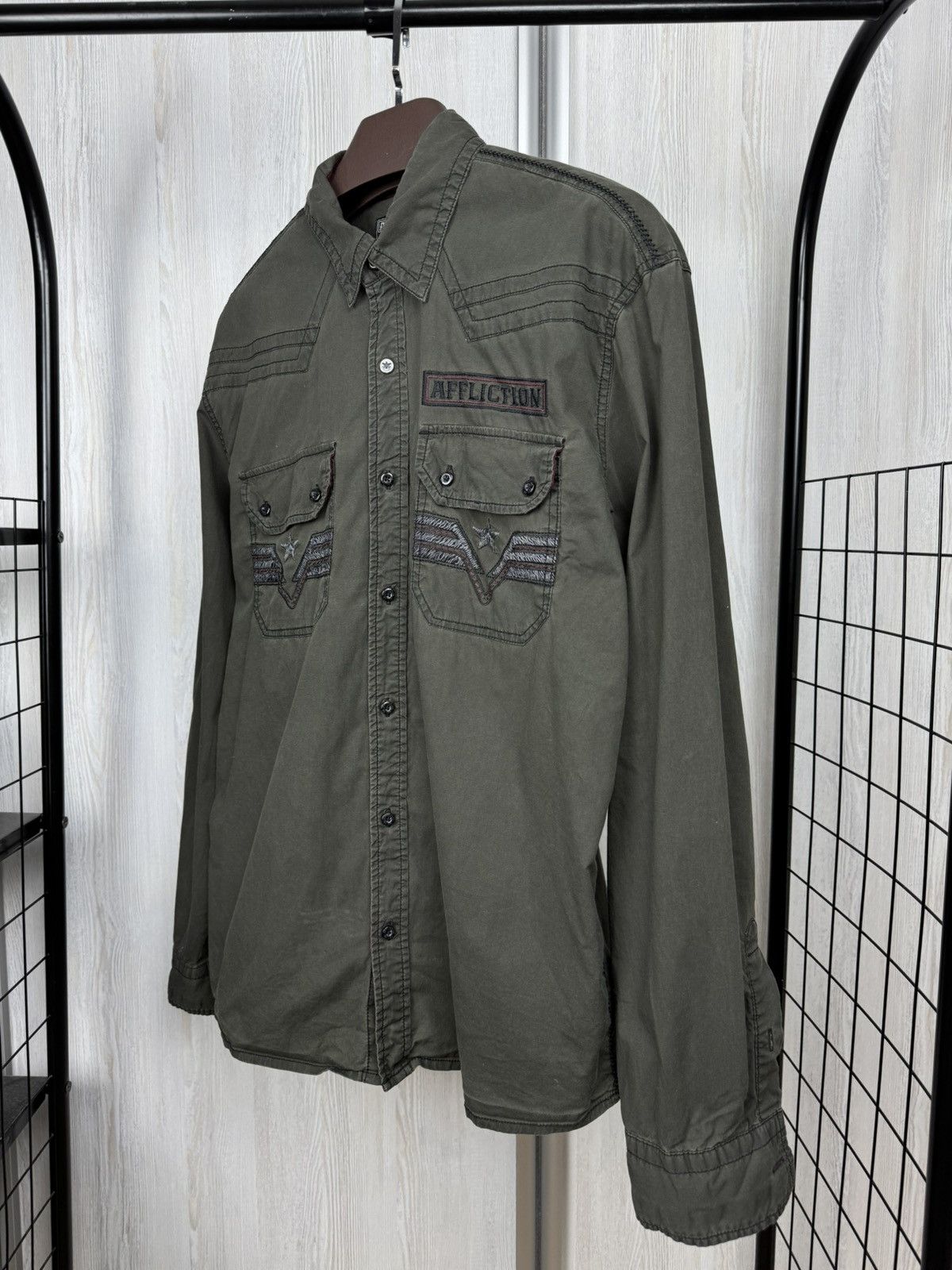Affliction Affliction Black Premium American Customs big logo shirt Size US XL / EU 56 / 4 - 6 Thumbnail