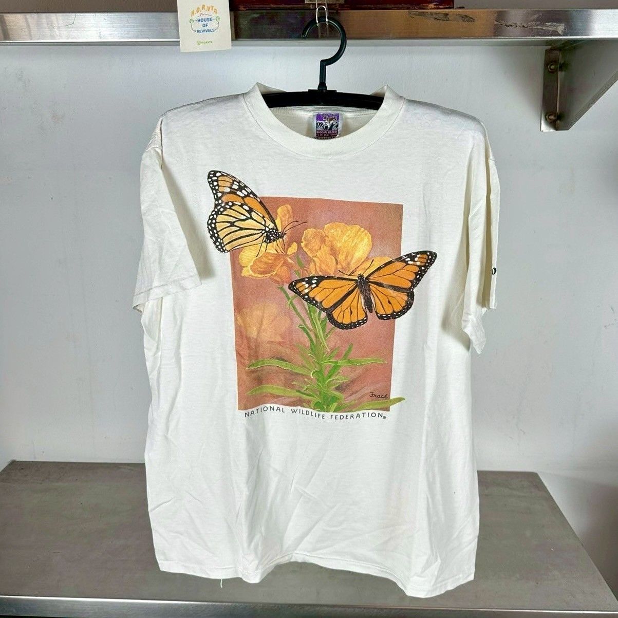 Vintage 90s Monarch Butterflies National Wildlife Federation Art Tee Size US L / EU 52-54 / 3 - 1 Thumbnail