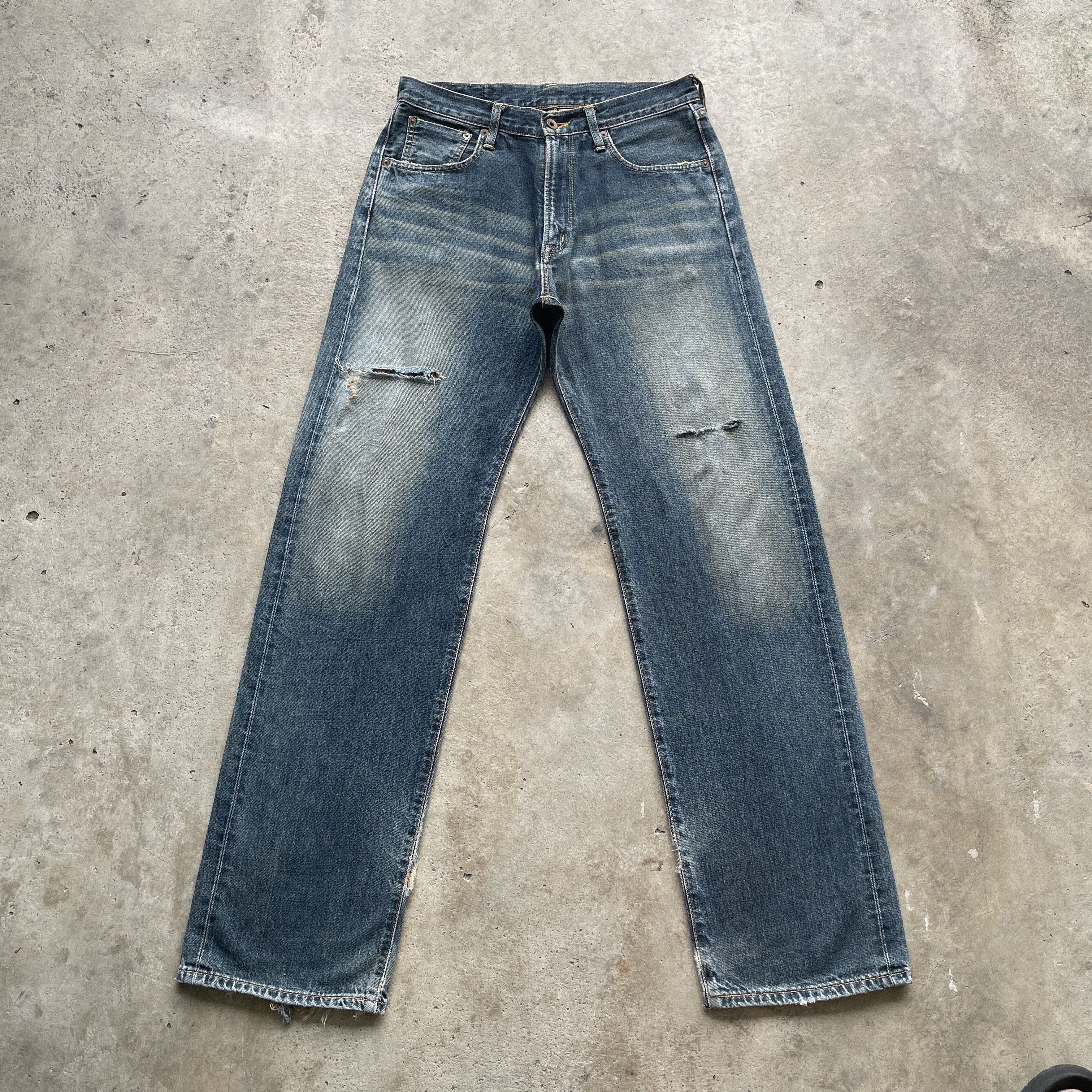 Edwin VINTAGE EDWIN 505 BAGGY DISTRESSED FADED JEANS PANTS W31 Size US 31 - 2 Thumbnail
