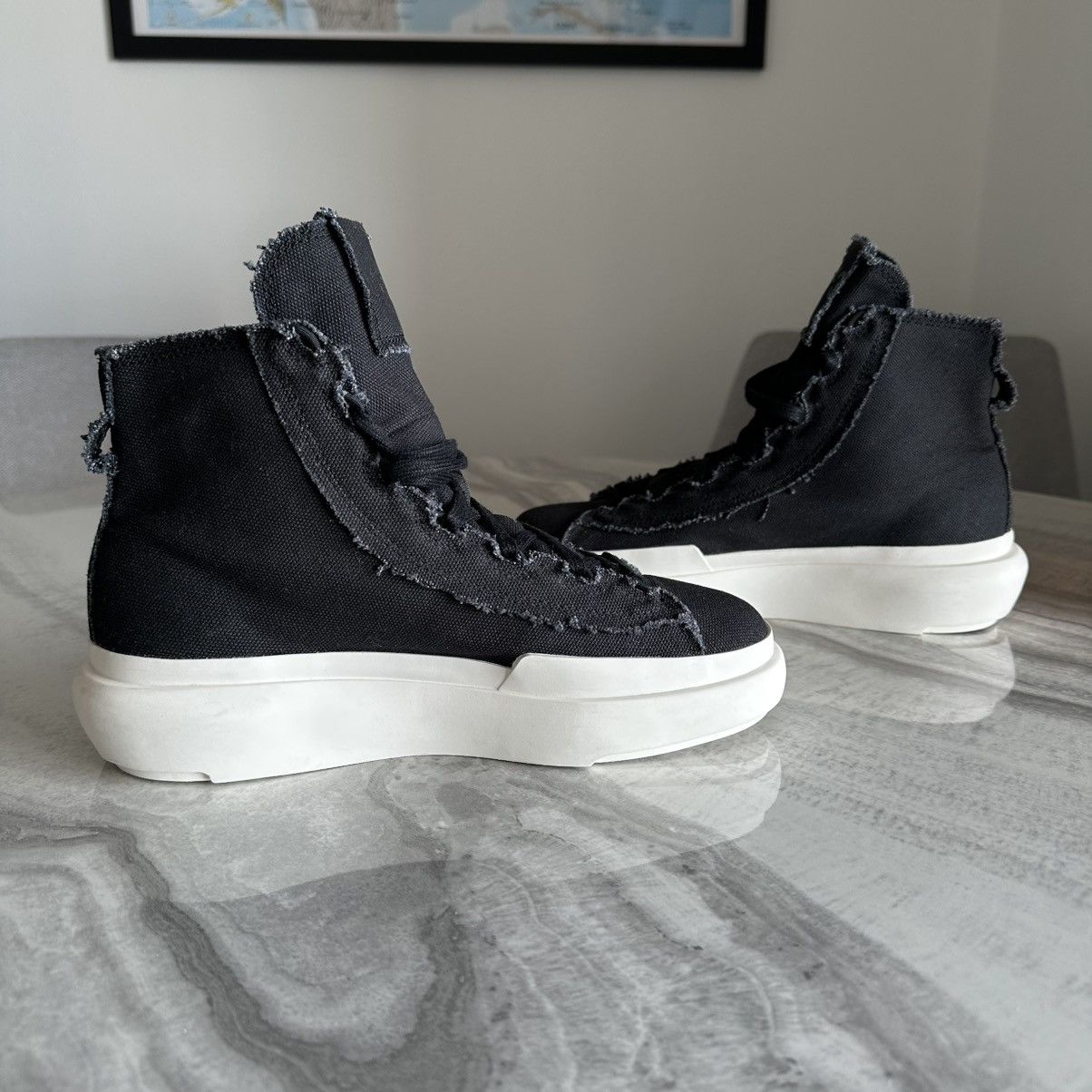 Adidas × Y-3 Adidas Yohji Yamamoto Y-3 Nizza High Black Off-White Sneaker Size US 6 / EU 39 - 7 Thumbnail