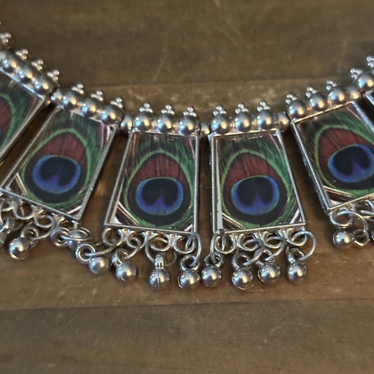 Vintage Vintage silver tone Indian tribal peacock choker necklace Size ONE SIZE - 5 Thumbnail