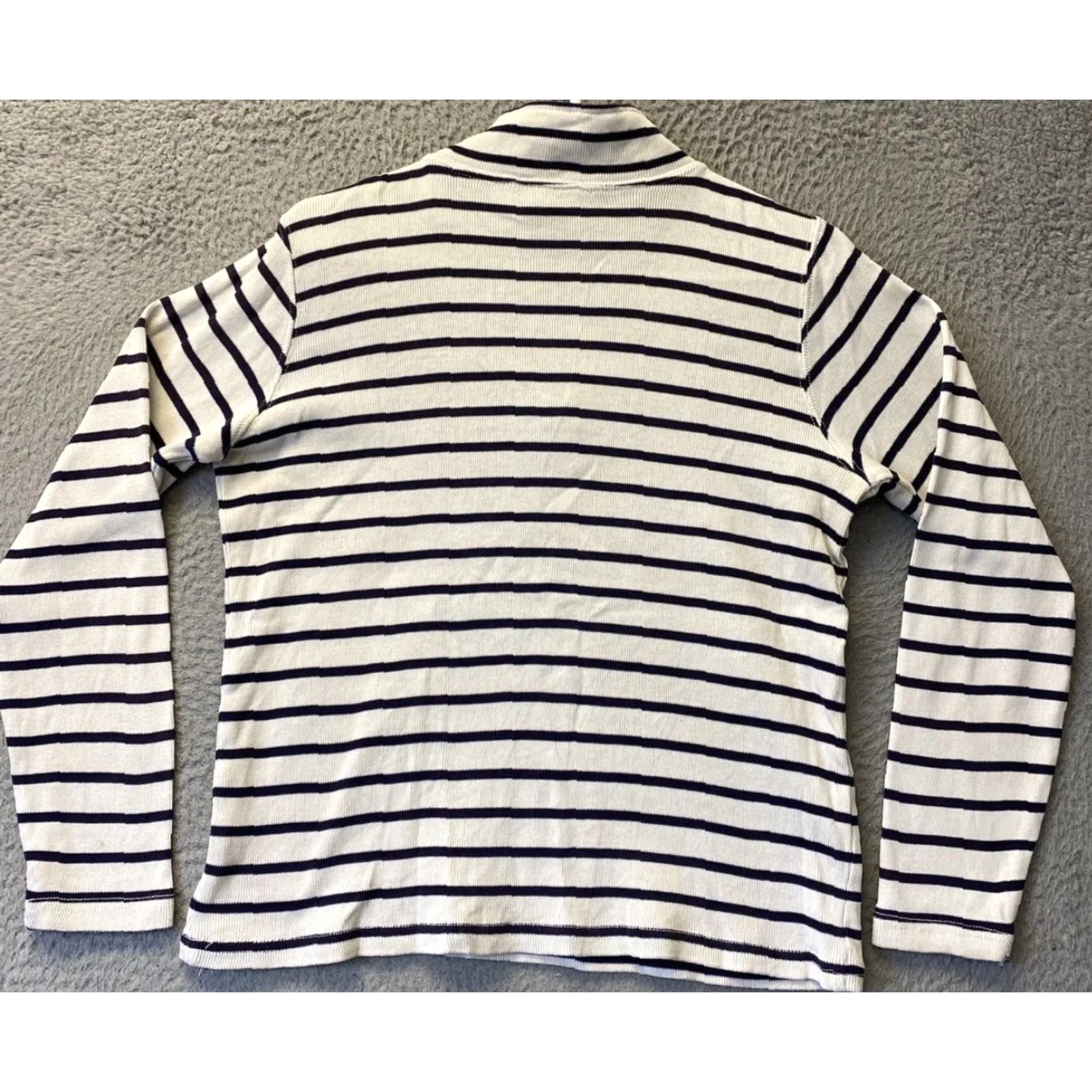 Banana Republic Banana Republic Women's Blouse S Multicolor Stripes Long Sleeve Mock Neck Casual Shirt Size S / US 4 / IT 40 - 7 Thumbnail