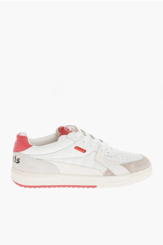 image of Palm Angels Og1Mm0524 Leather Sneakers In Beige, Men's (Size 11)