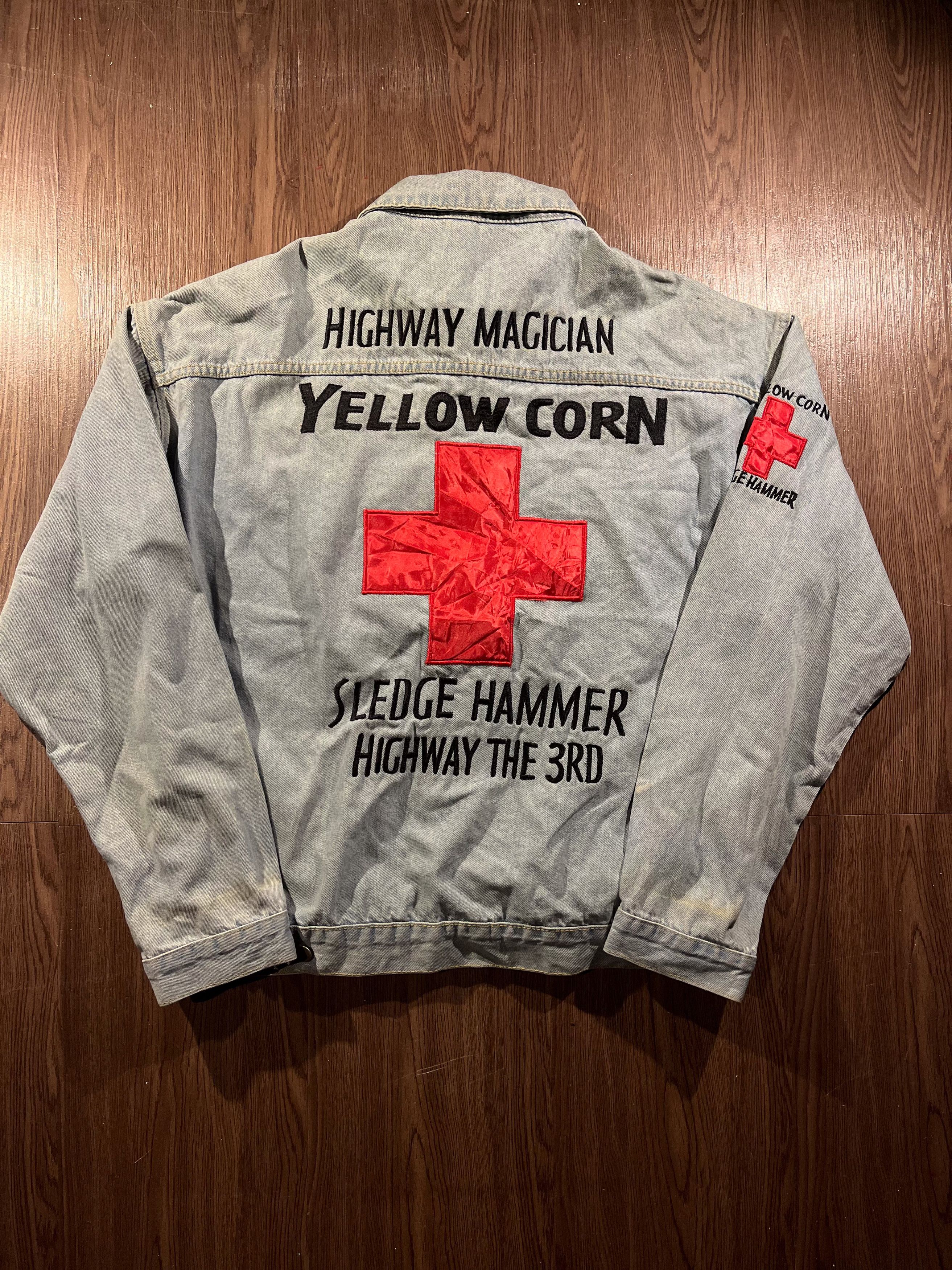 YELLOW CORN Yellow Corn Big Logo Embroidery Denim Jacket Size US XL / EU 56 / 4 - 4 Thumbnail